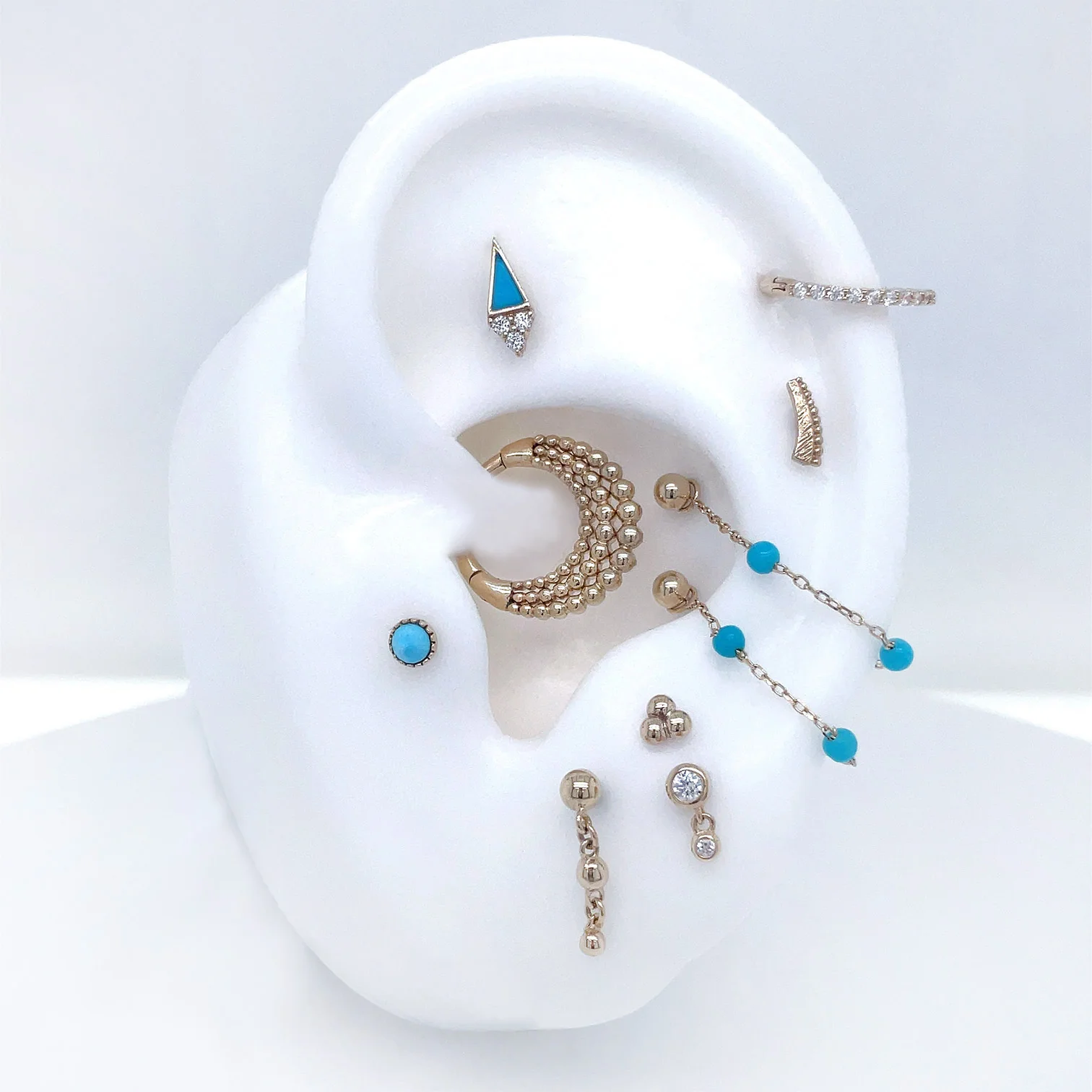 3 Bead Chain with Turquoise - Image 3