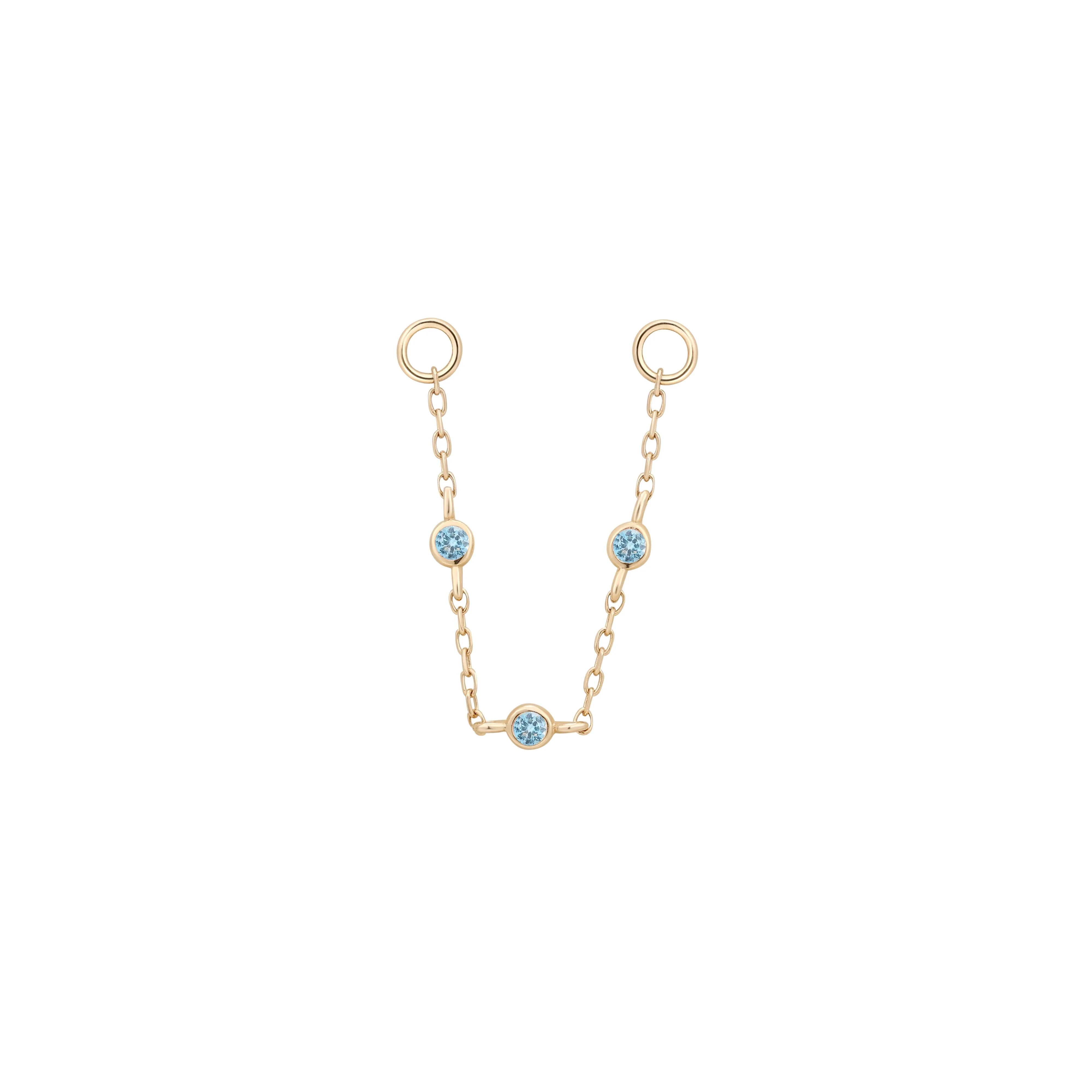 3 Bezel Bead Chain with London Blue Topaz - Image 4