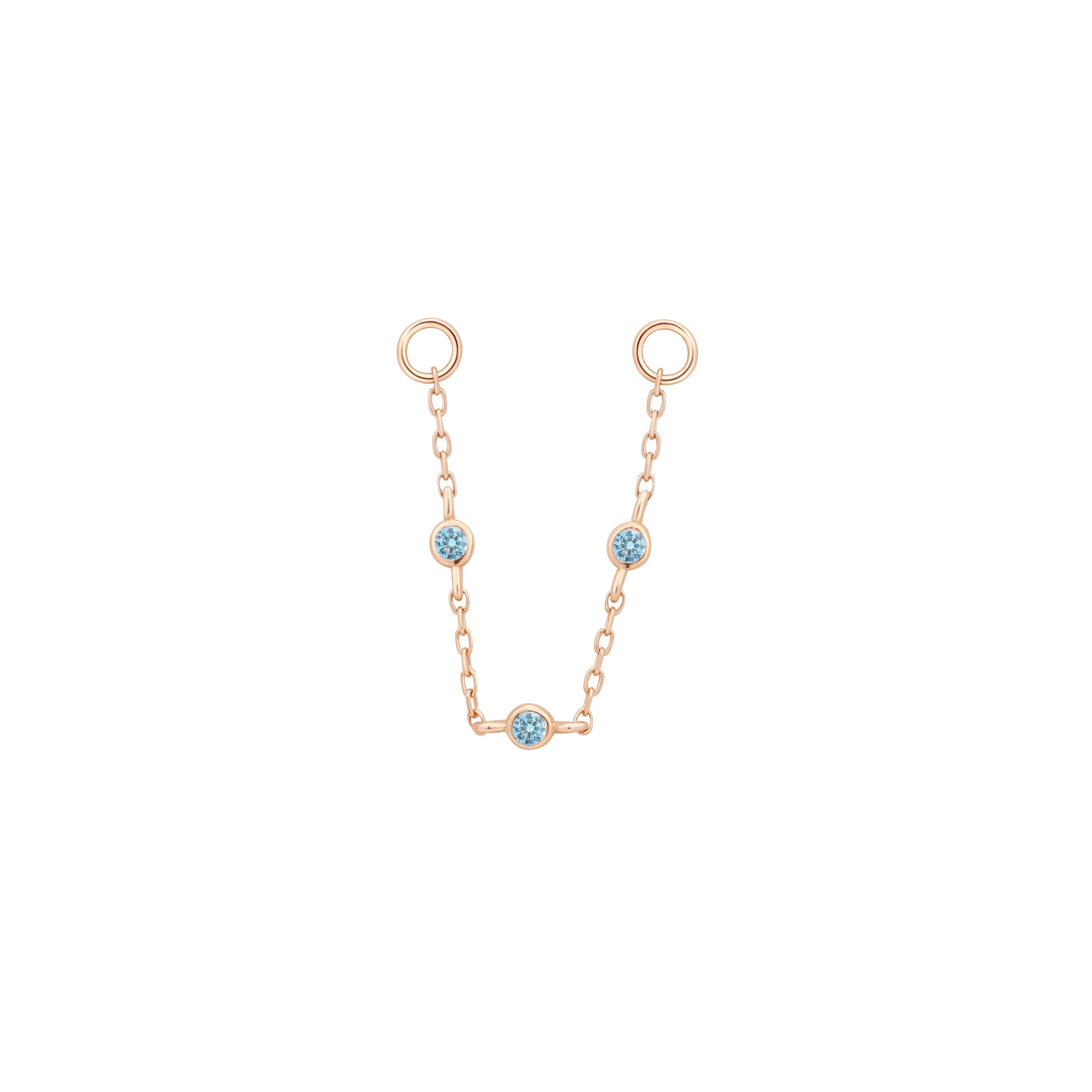 3 Bezel Bead Chain with London Blue Topaz - Image 6