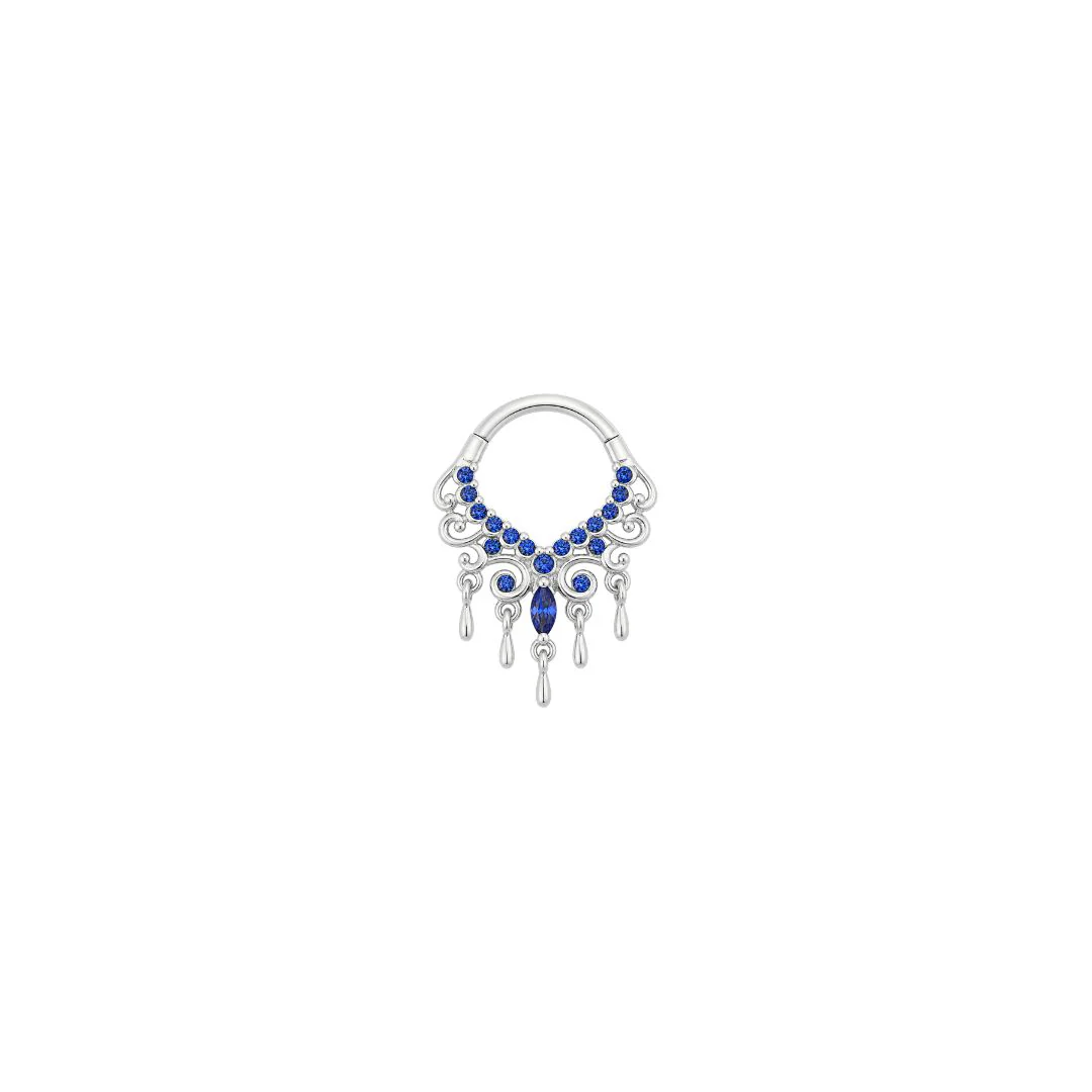 Anais Clicker with Blue Sapphire (Lab Grown) - Image 4