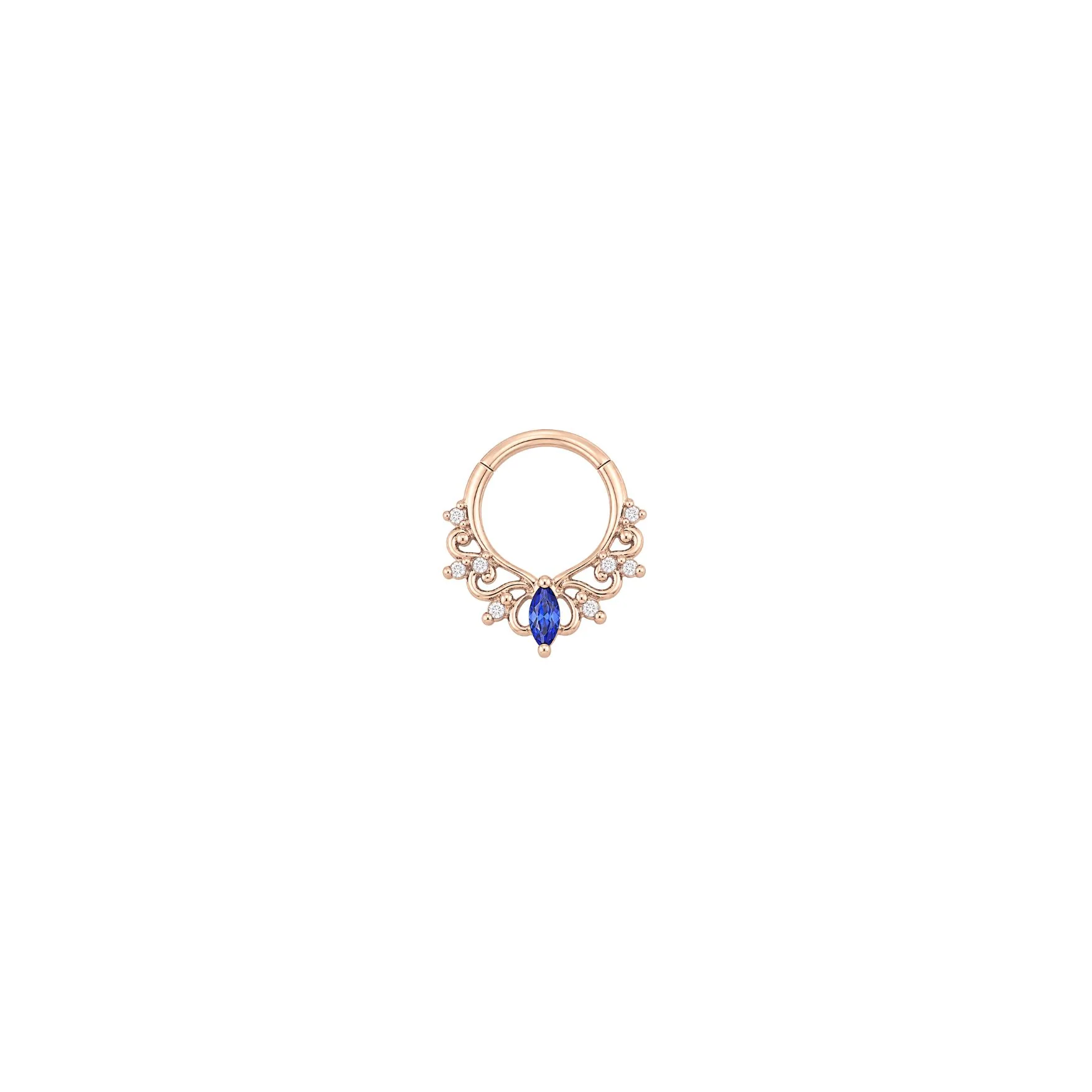 Anoora Clicker with Blue Sapphire (Lab Grown) - Image 5