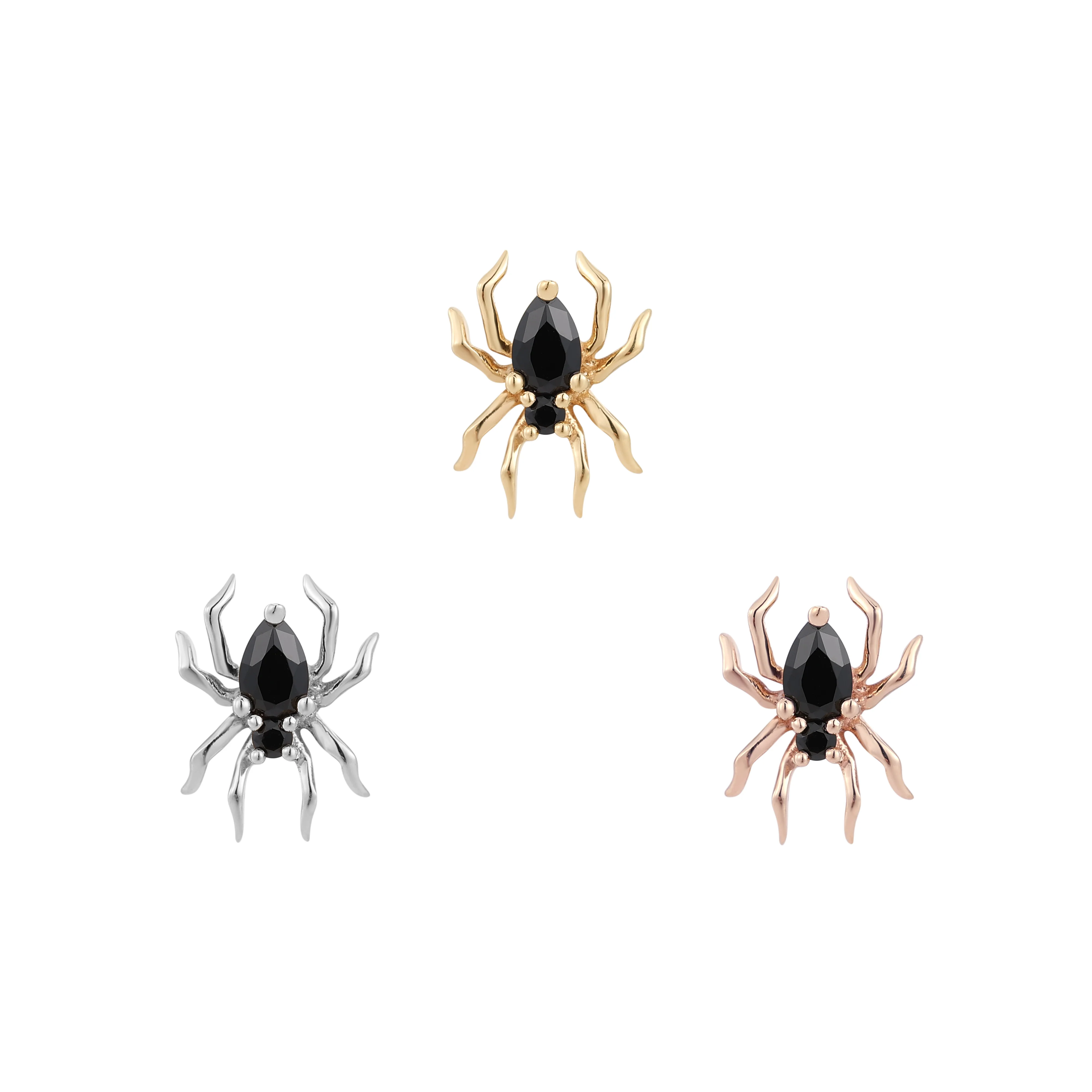 Arachne Threadless End with Black Spinel