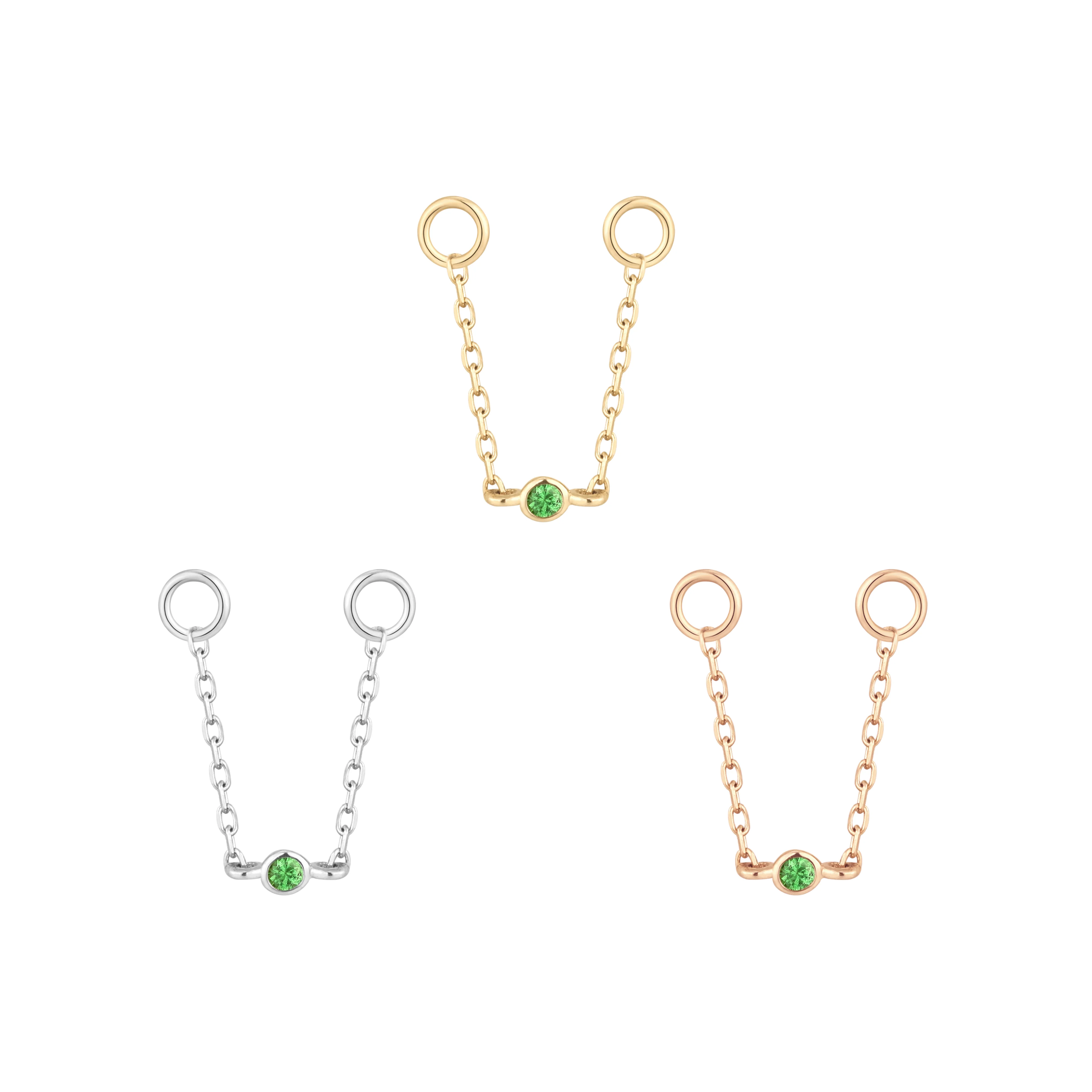 Bezel Bead Chain with Tsavorite