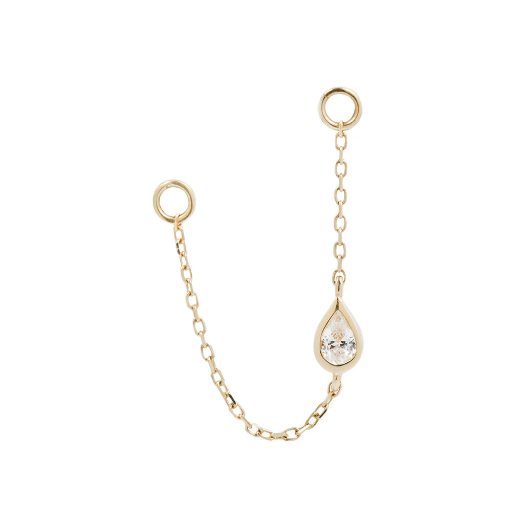 Bezel Teardrop Chain with CZ - Image 5