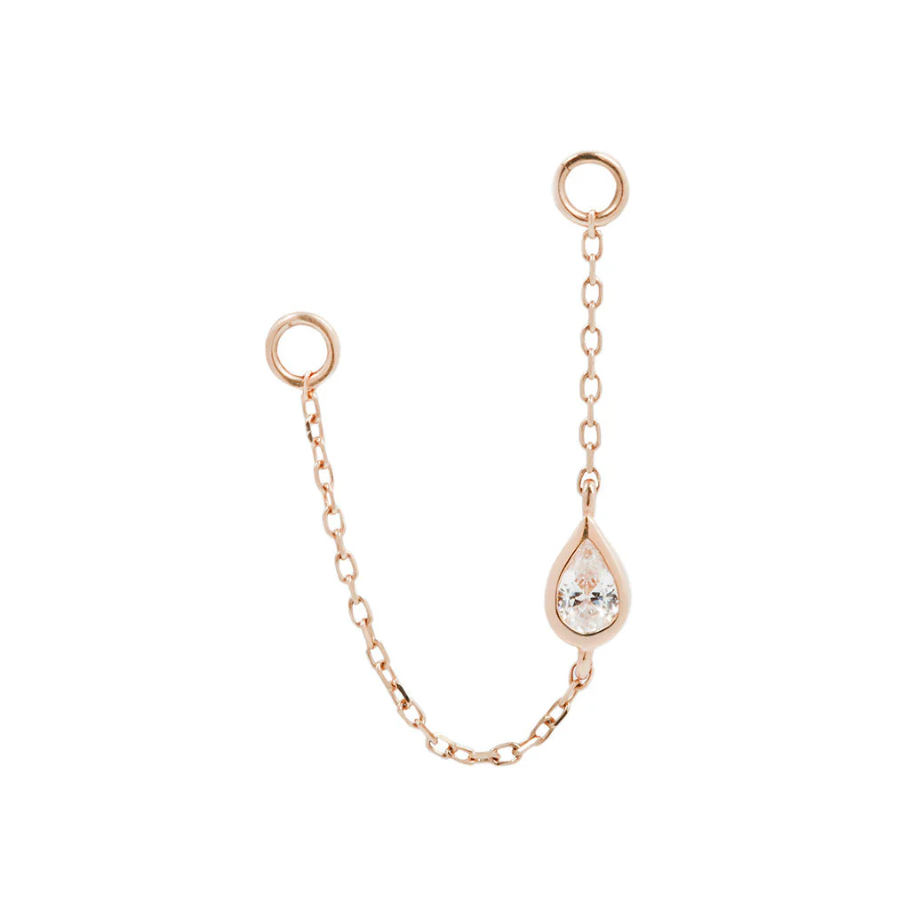 Bezel Teardrop Chain with CZ - Image 7