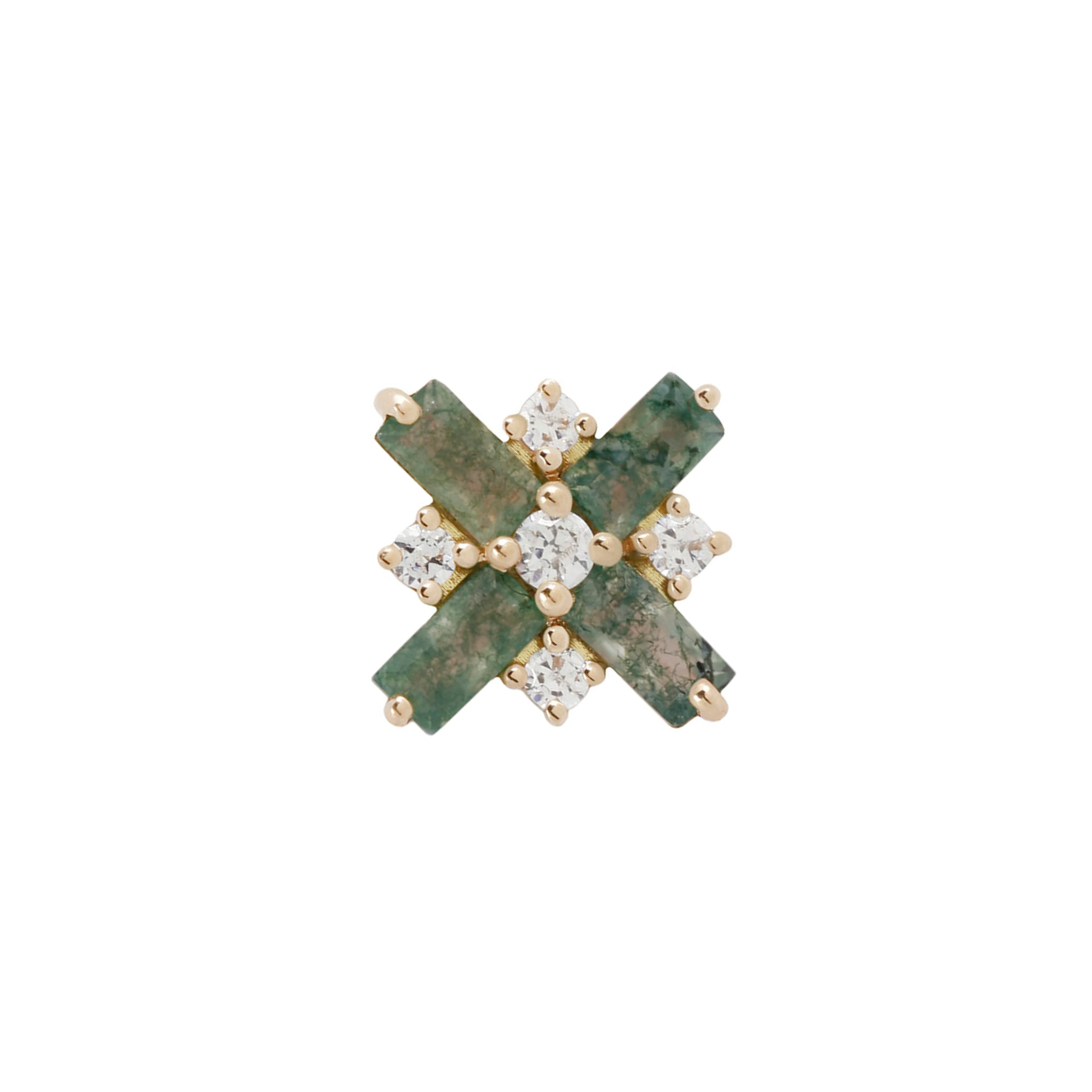 Covet Threadless End with Moss Agate - Image 4