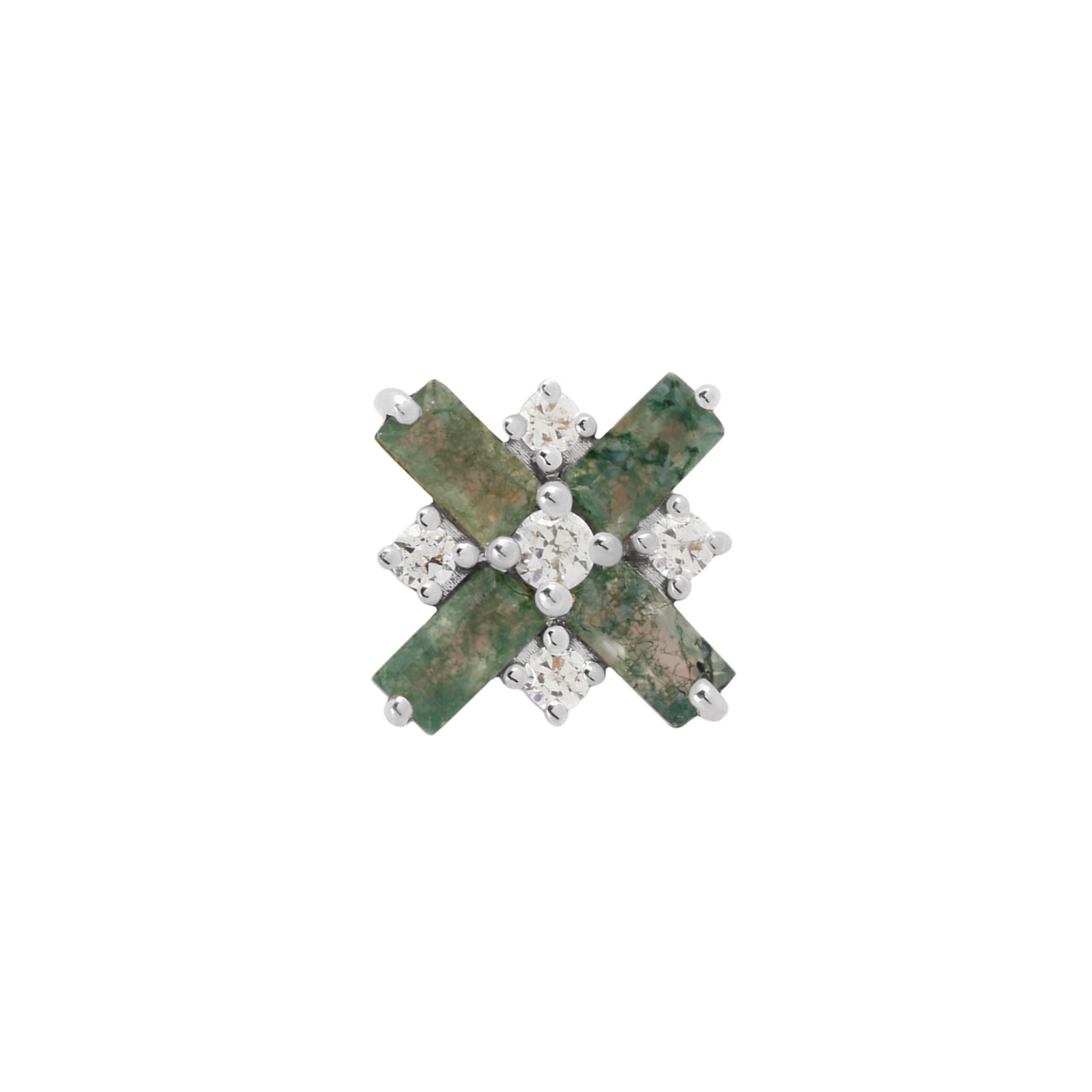 Covet Threadless End with Moss Agate - Image 5