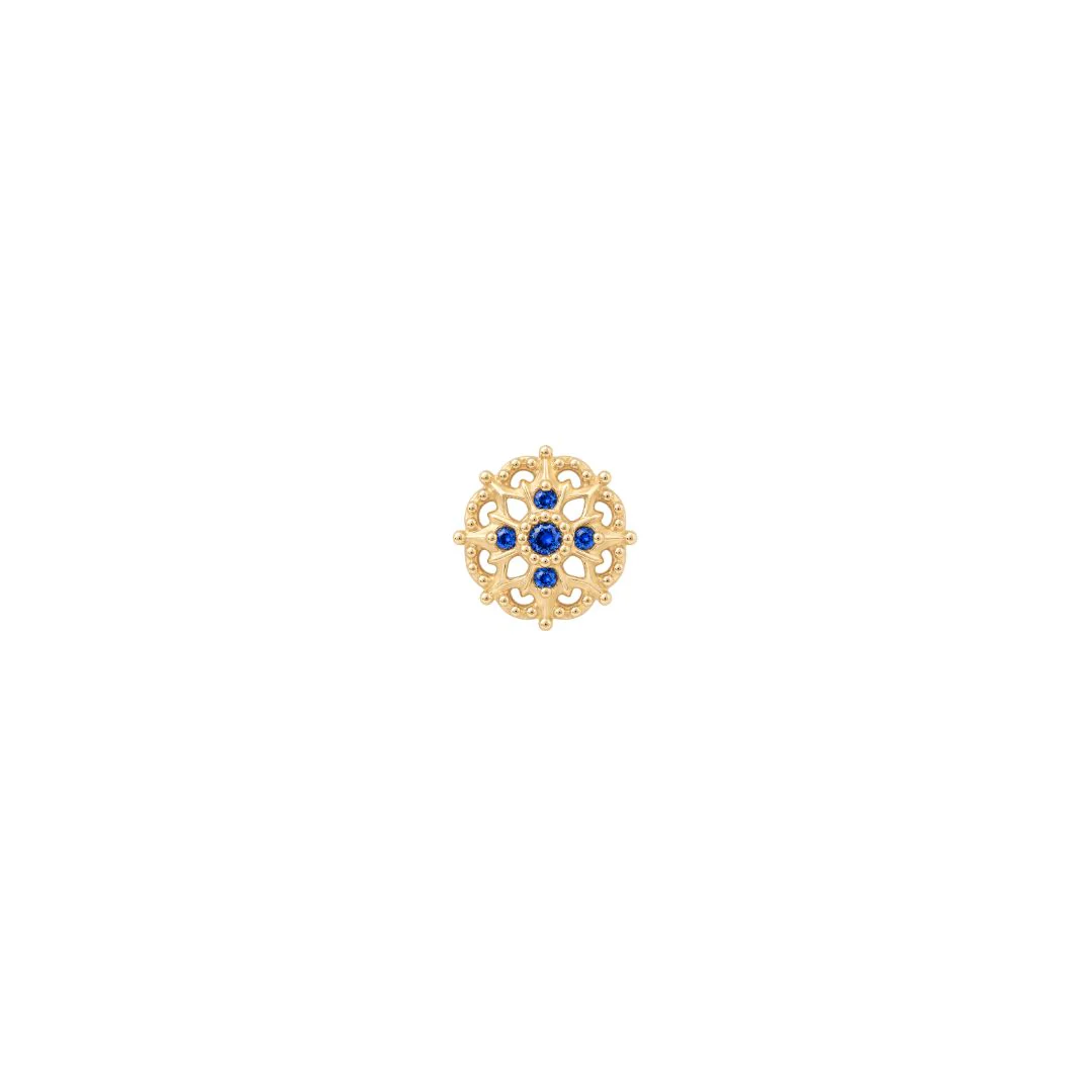 Damask Threadless End with Blue Sapphire (Lab Grown) - Image 3