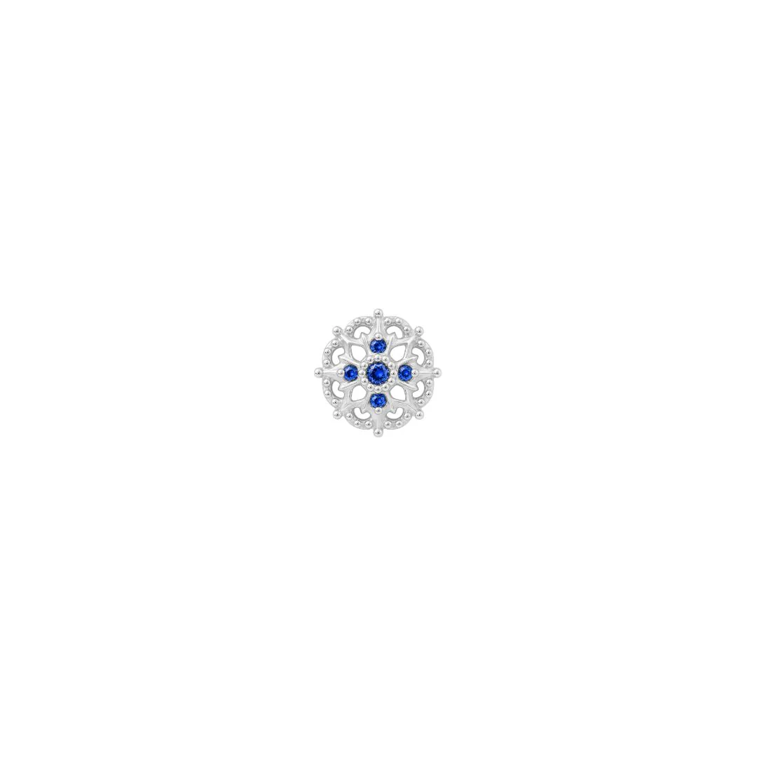 Damask Threadless End with Blue Sapphire (Lab Grown) - Image 4