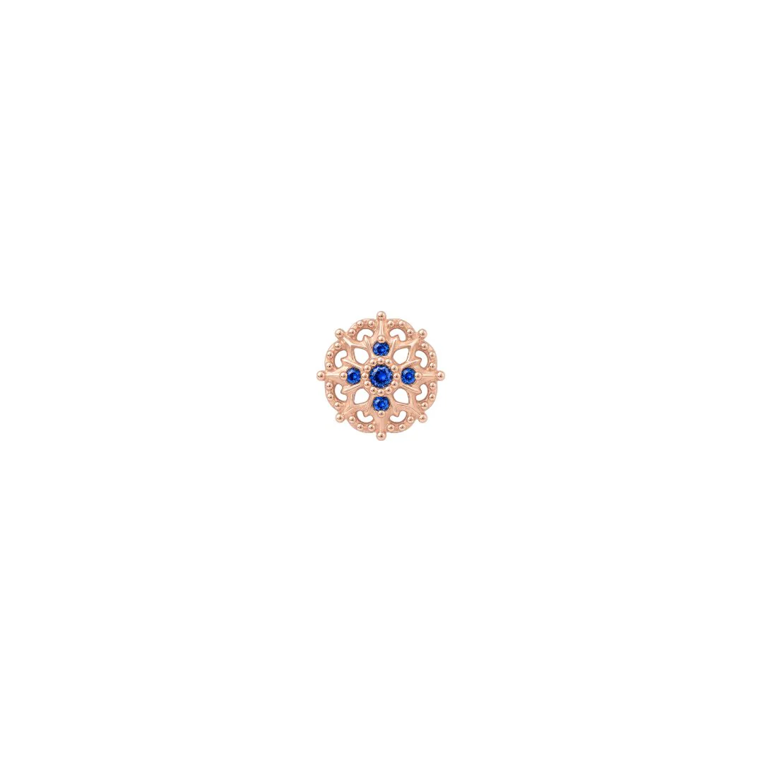 Damask Threadless End with Blue Sapphire (Lab Grown) - Image 5