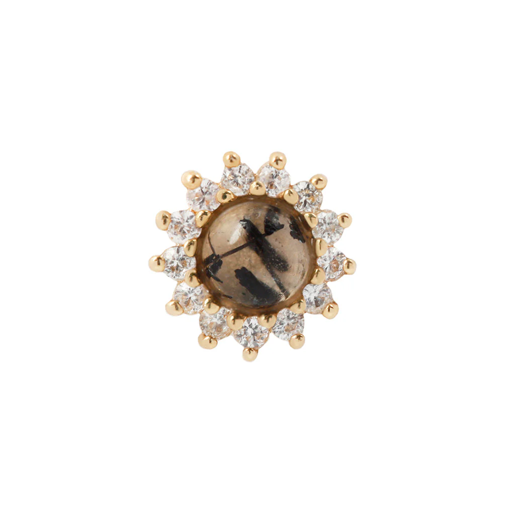 Delphine Threadless End with Tourmalinated Quartz - Image 3