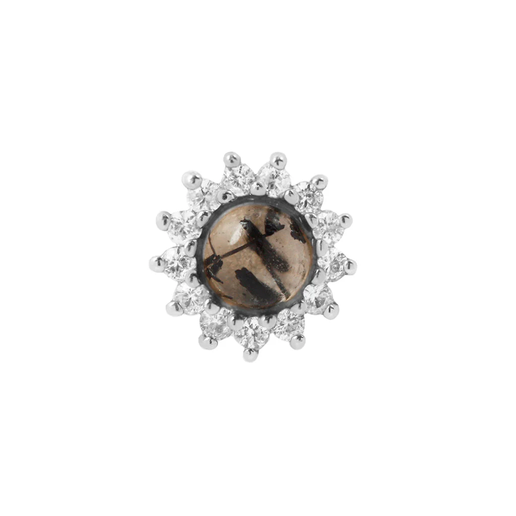 Delphine Threadless End with Tourmalinated Quartz - Image 4