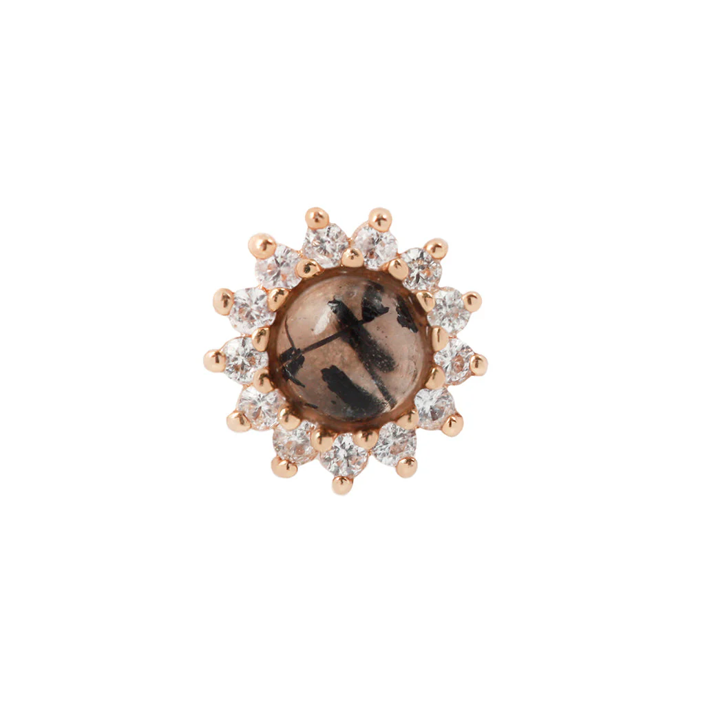 Delphine Threadless End with Tourmalinated Quartz - Image 5