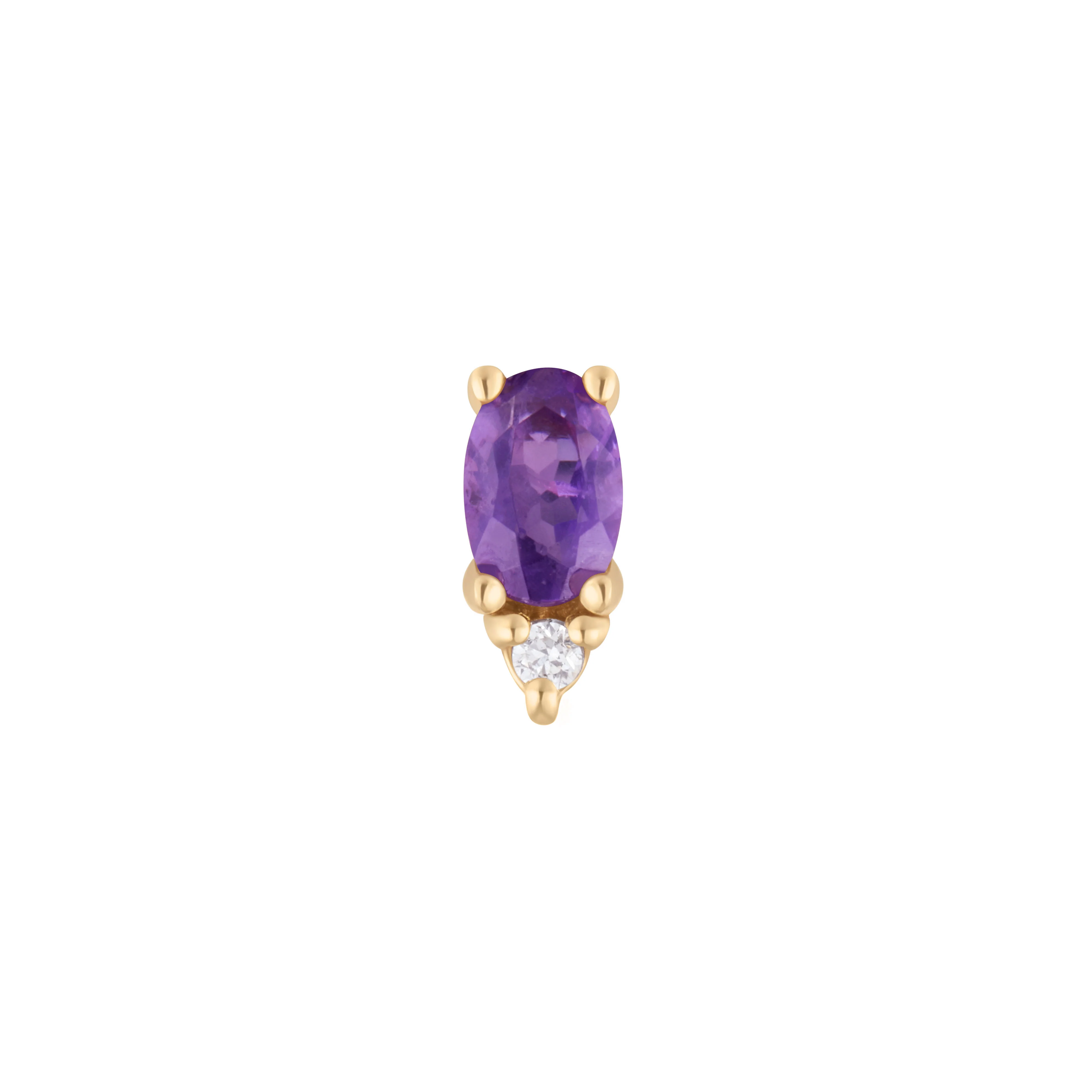 Desden Threadless End with Amethyst - Image 3