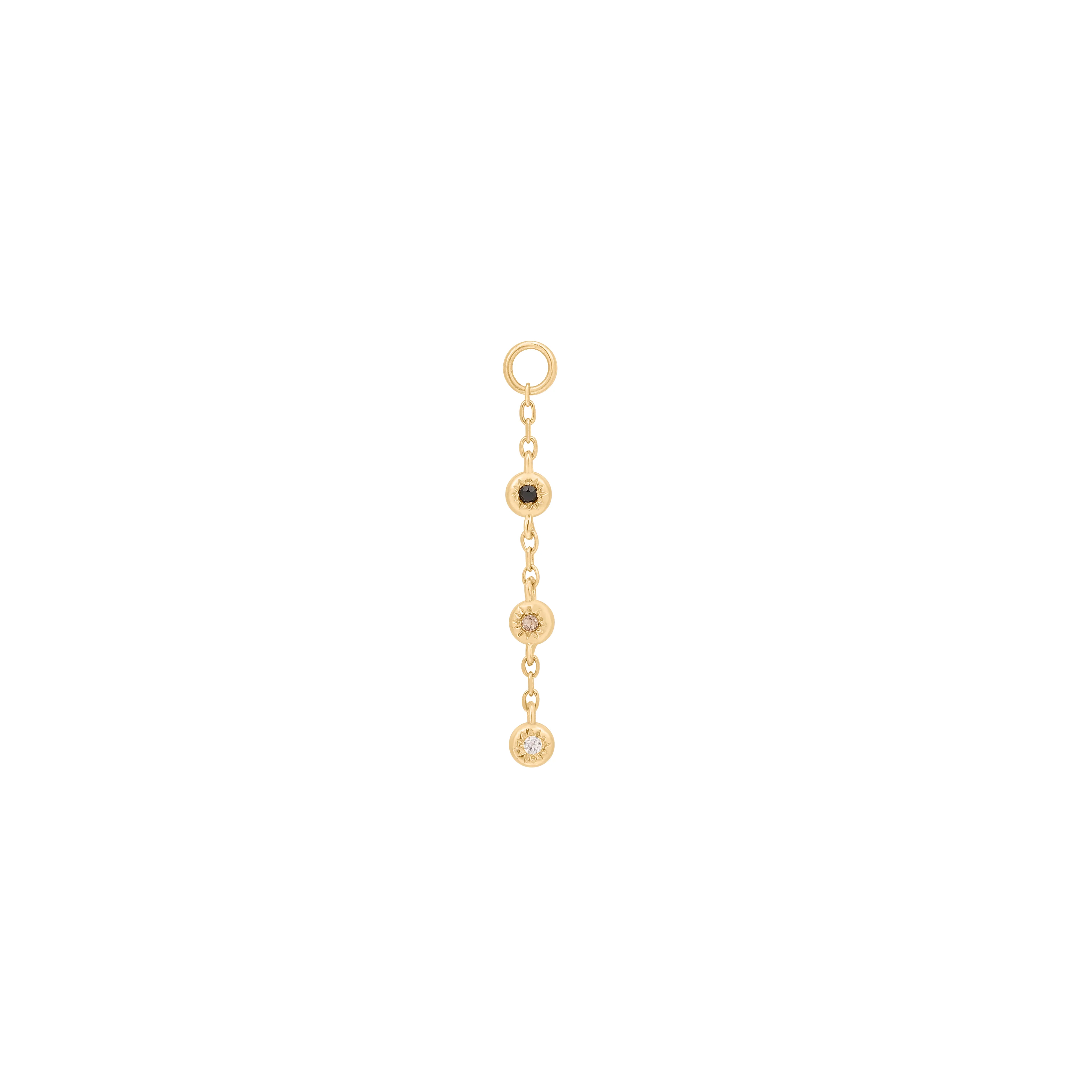 Dig It Charm with Smoky Quartz + Black Spinel