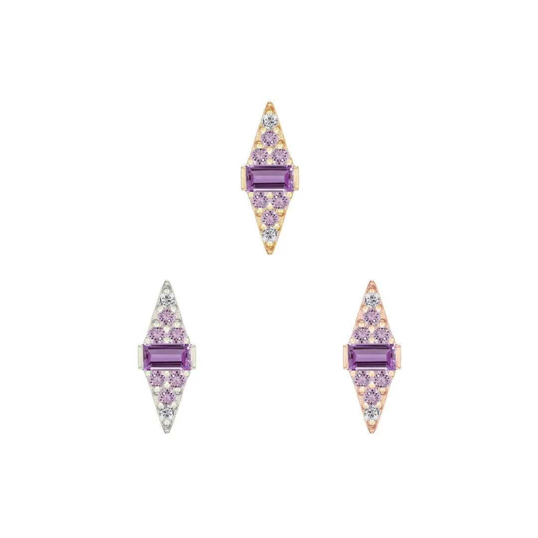 Electric Feel Threadless End with Amethyst Ombre