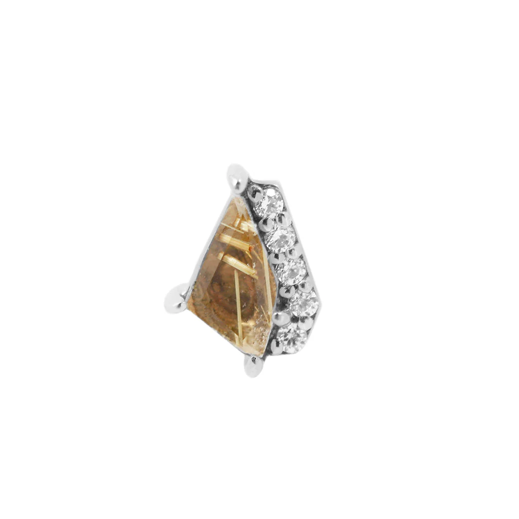 Elevate Threadless End with Rutilated Quartz - Image 4