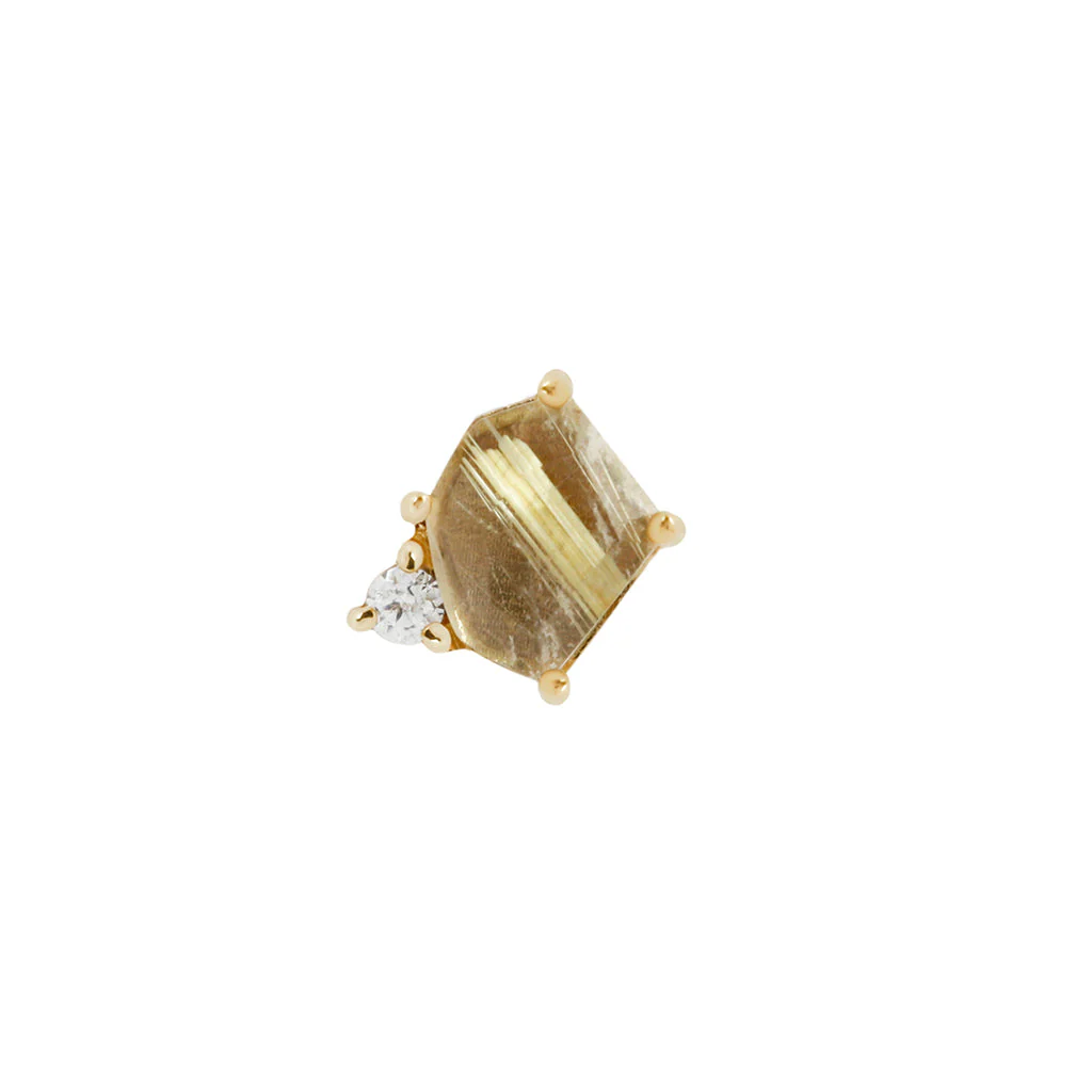 Elicit Threadless End with Rutilated Quartz - Image 4