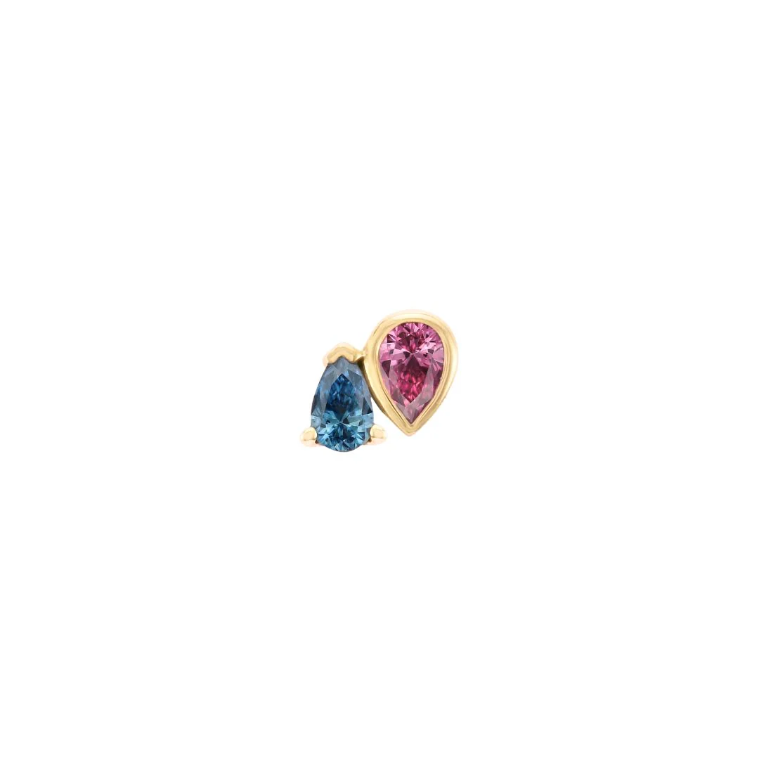 Era Threadless End with Pink Tourmaline + London Blue Topaz - Image 3