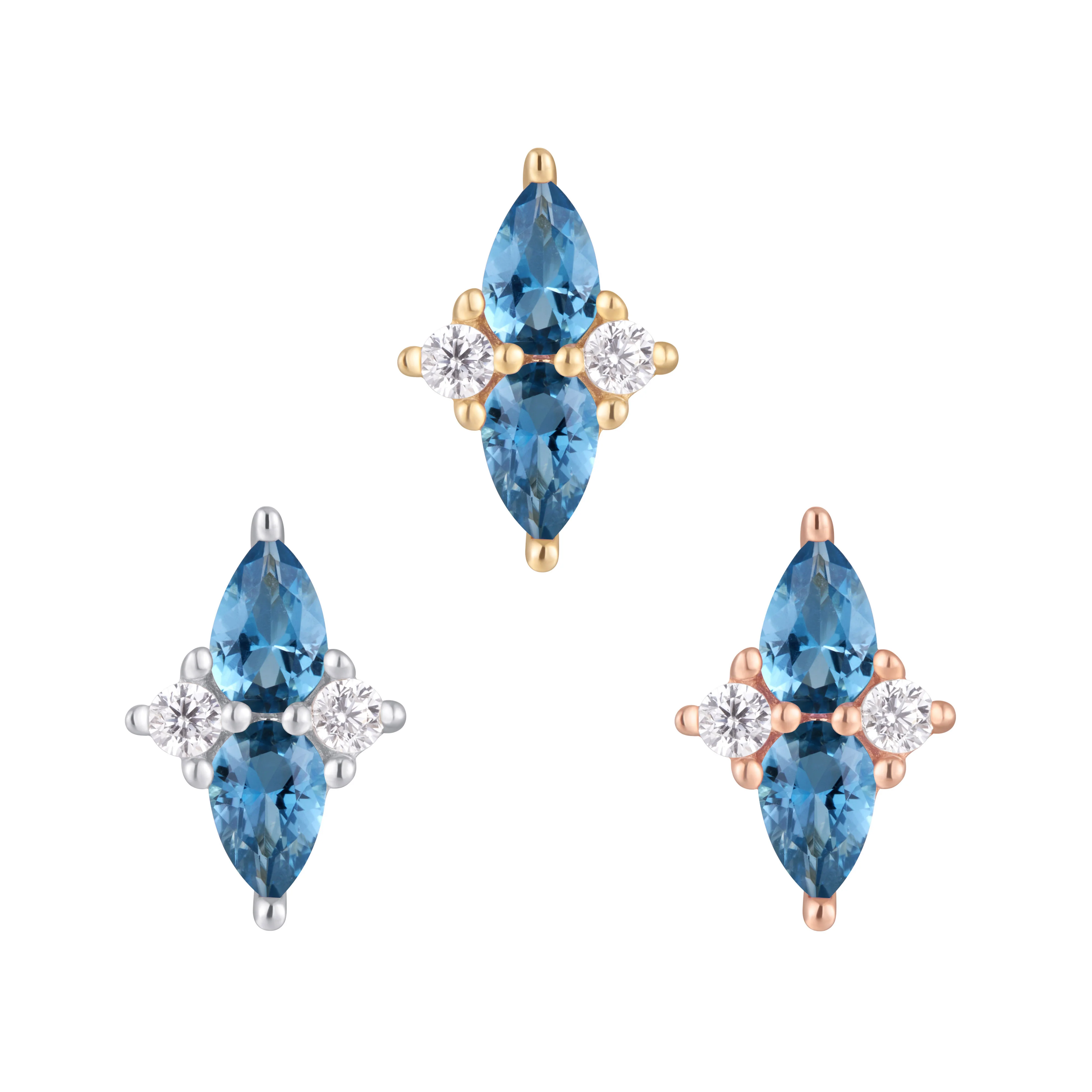 Ethereal Threadless End with London Blue Topaz