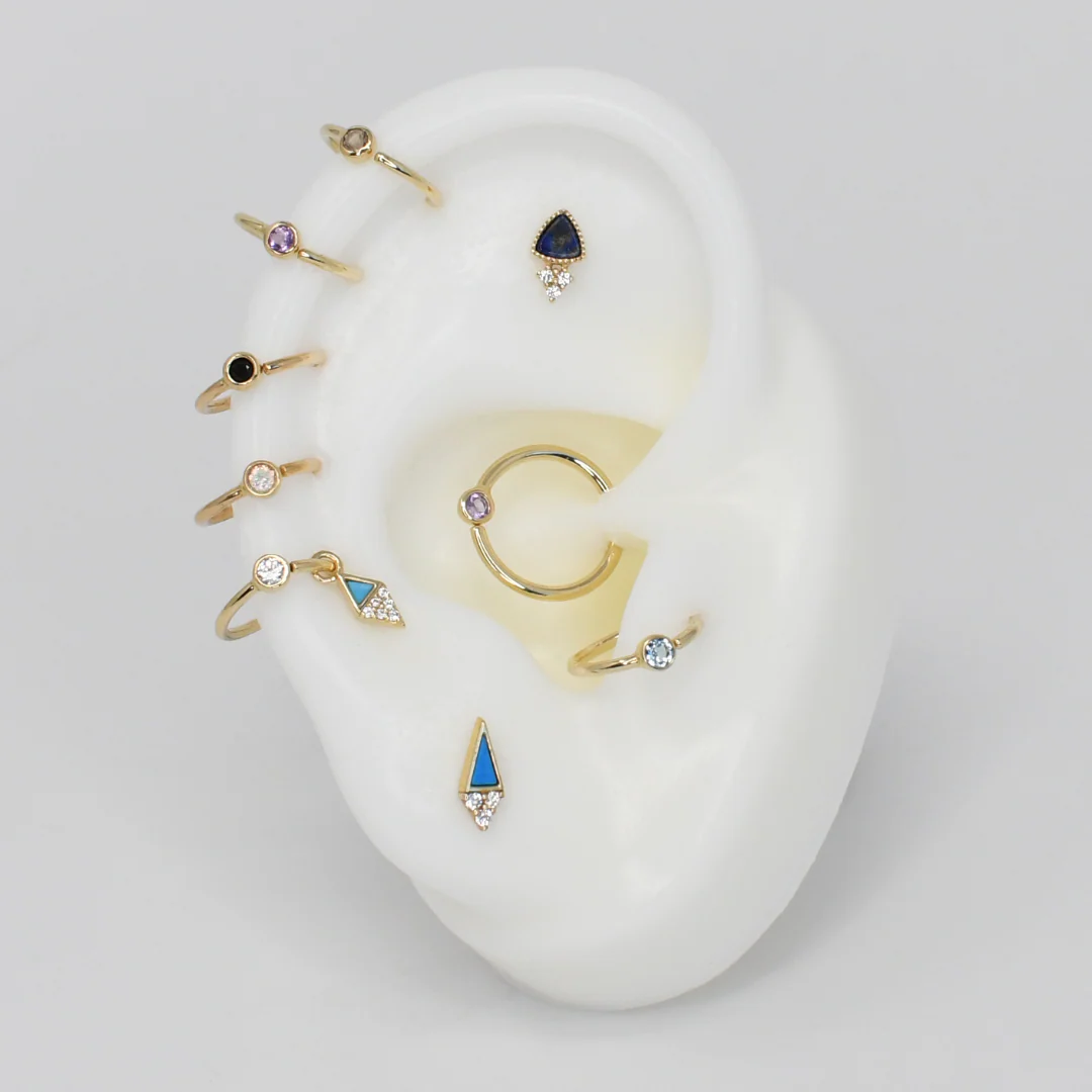 Fixed Bezel 2mm Bead Ring with Amethyst - Image 2
