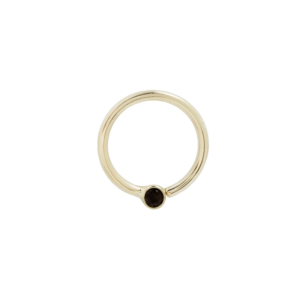 Fixed Bezel 2mm Bead Ring with Black Spinel - Image 3
