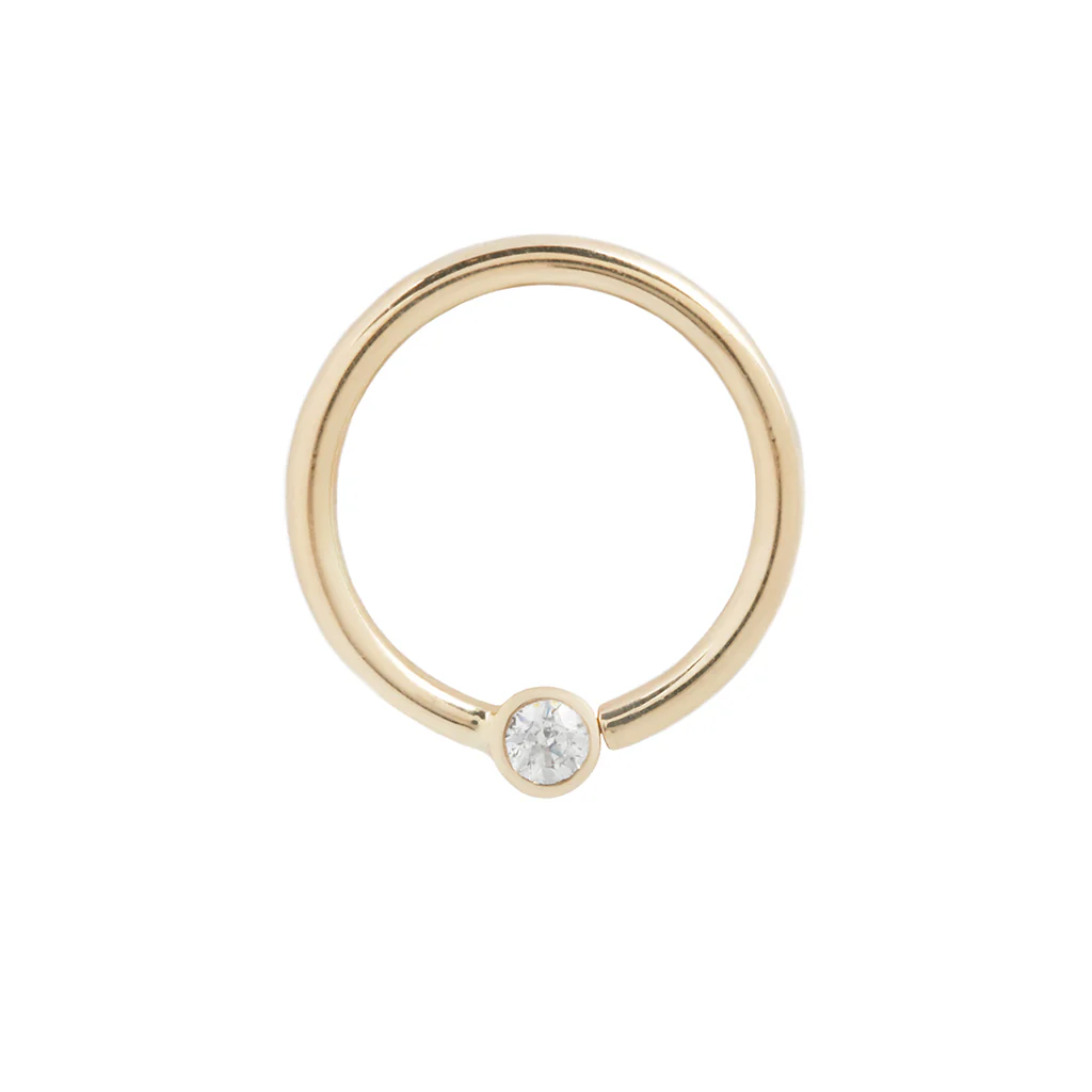 Fixed Bezel 2mm Bead Ring with CZ - Image 2