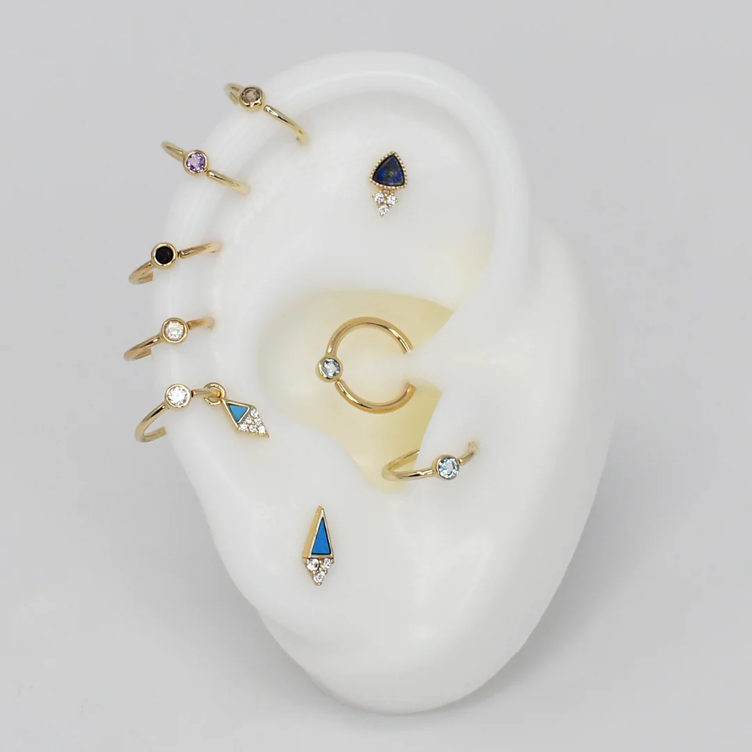 Fixed Bezel 2mm Bead Ring with London Blue Topaz - Image 2