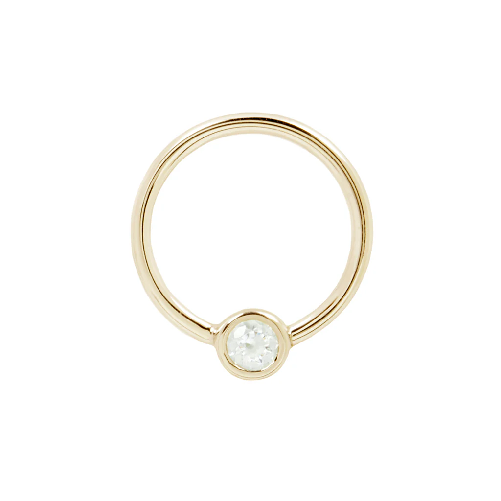 Fixed Bezel 3mm Bead Ring with CZ - Image 5