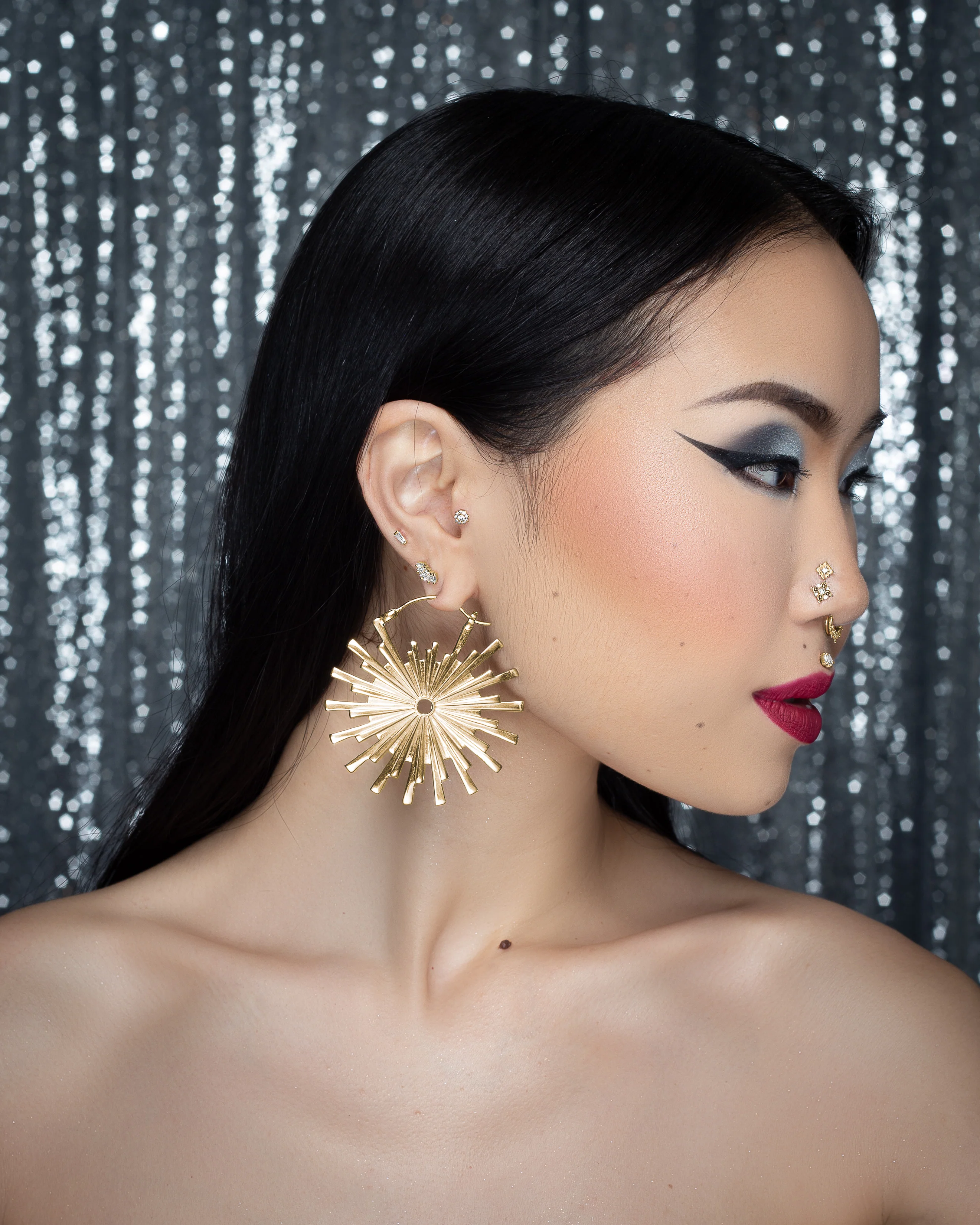 Galaxy Earrings Gold Plated - Image 2