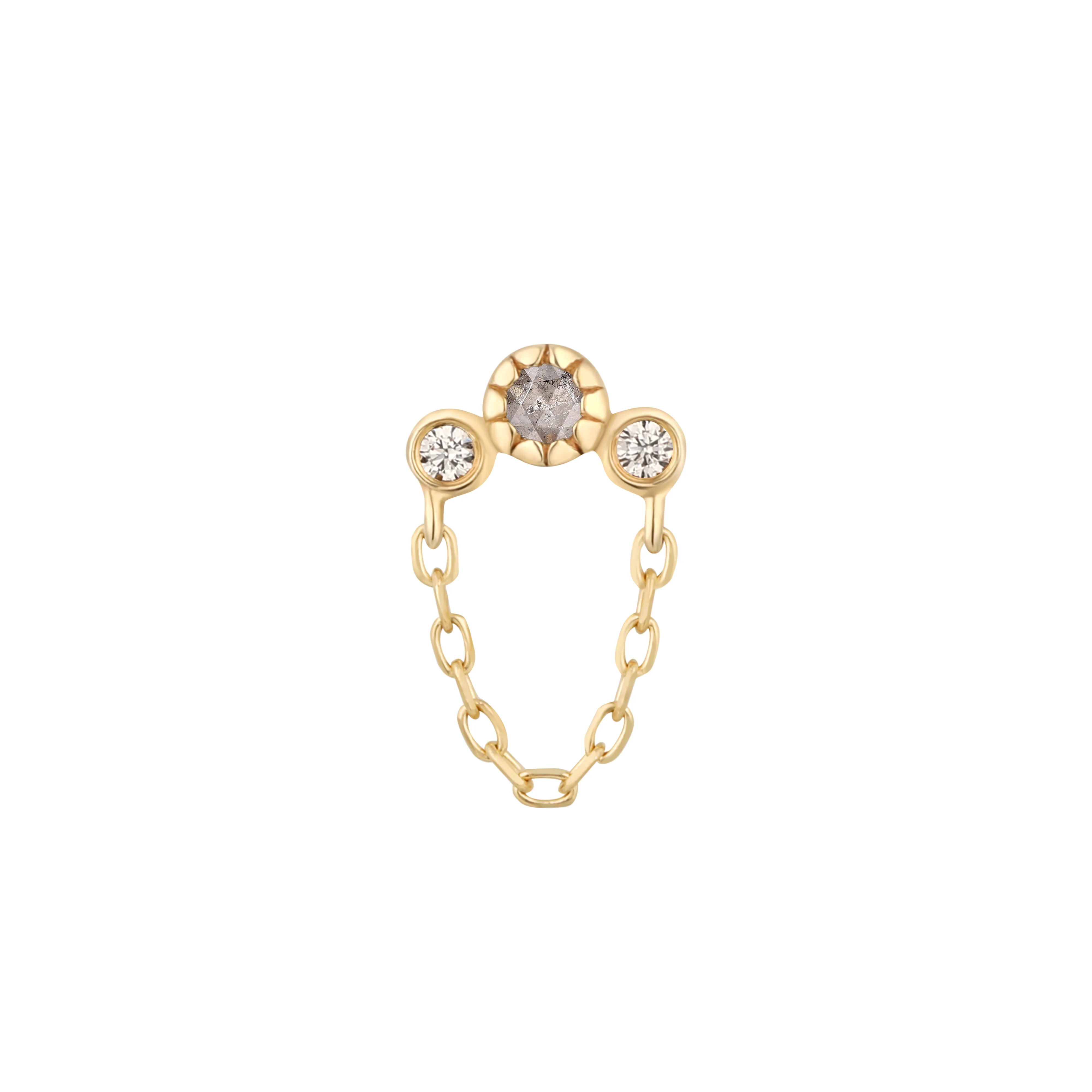 Halston Threadless End with Grey Diamond - Image 3