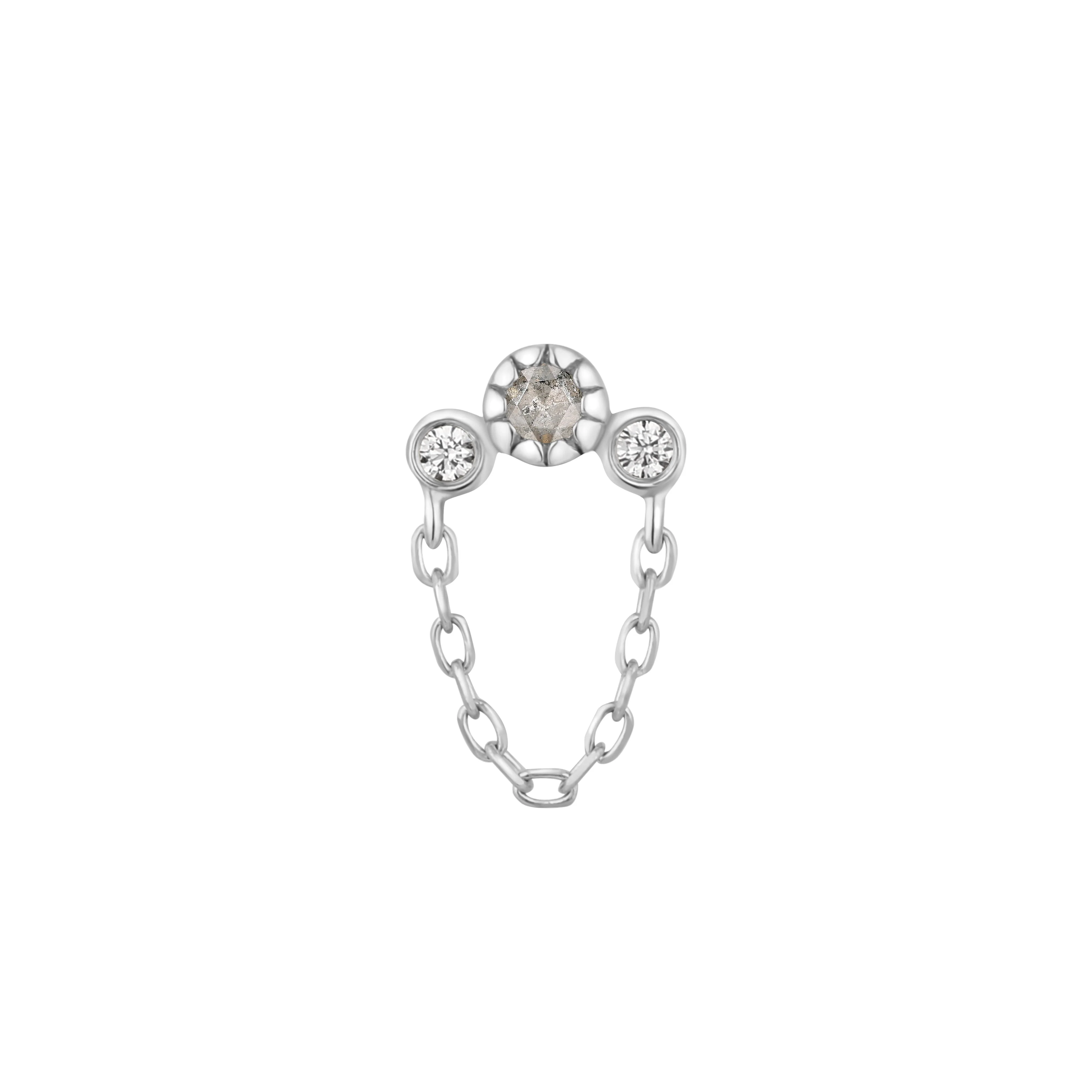 Halston Threadless End with Grey Diamond - Image 4