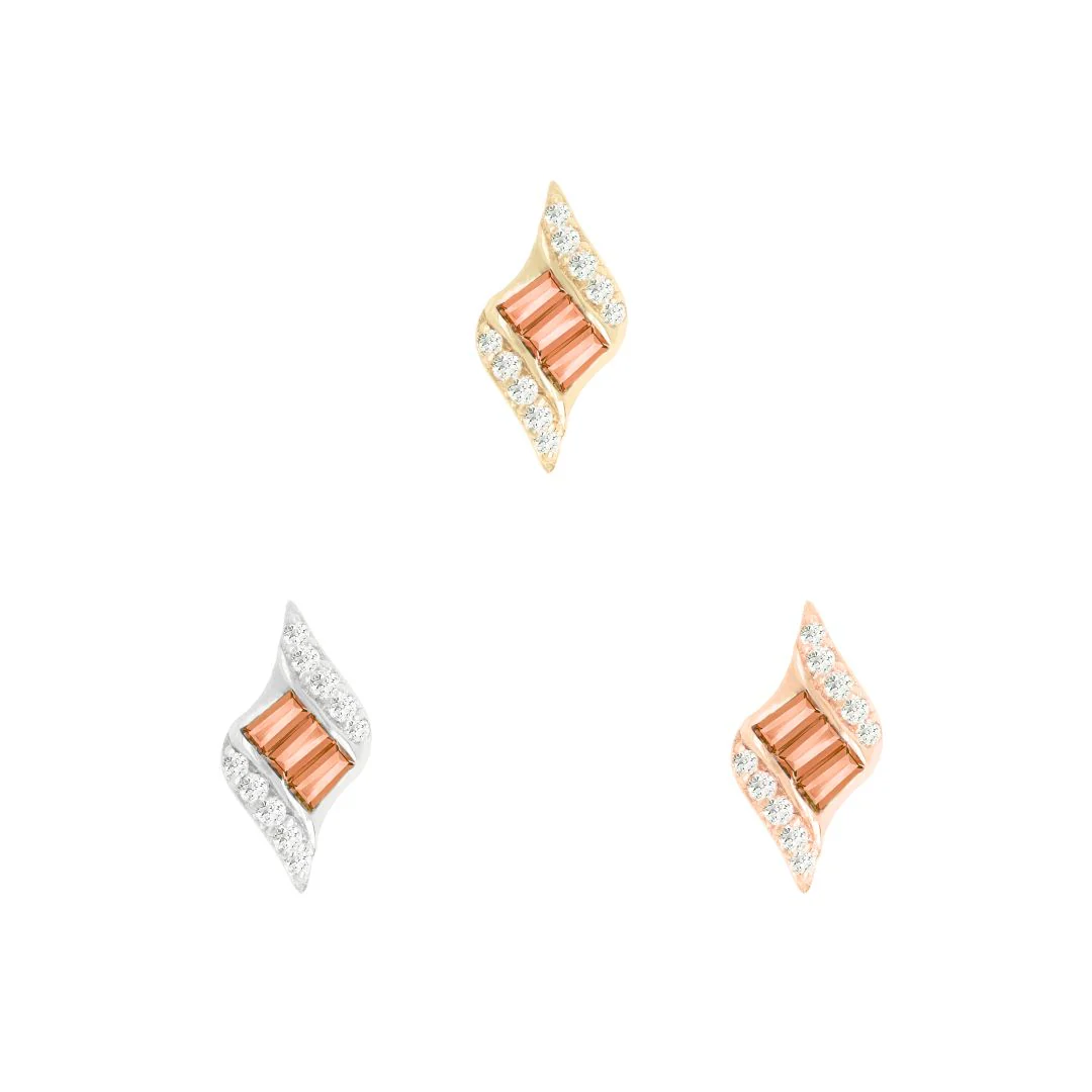 Intrigue Threadless End with Orange Garnet