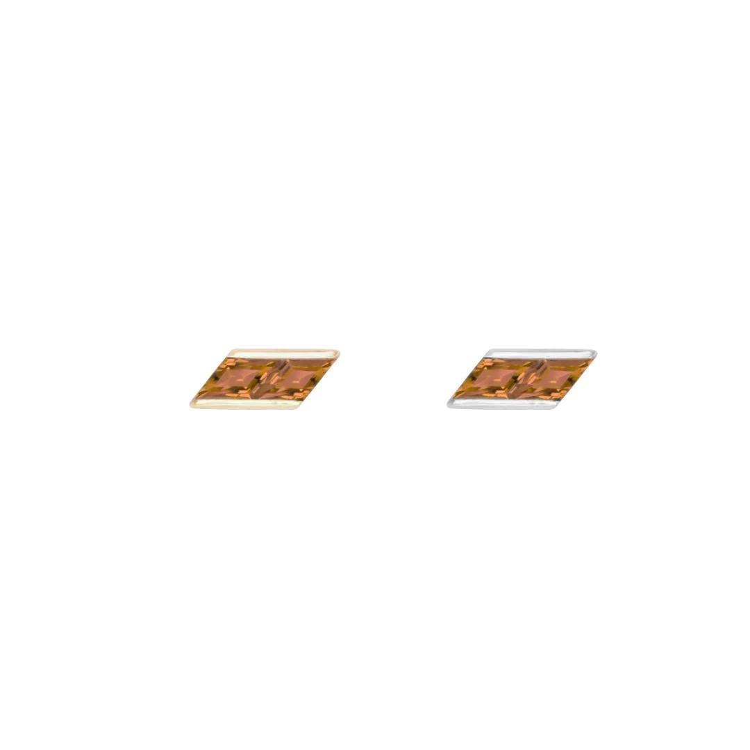 Joia Threadless End with Orange Garnet