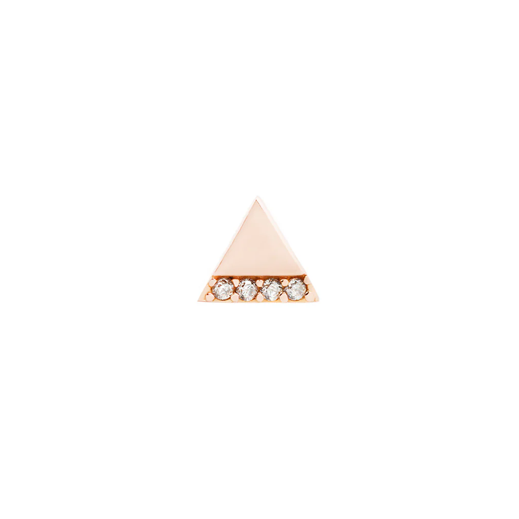 Love Triangle Threadless End with Diamond - Image 4