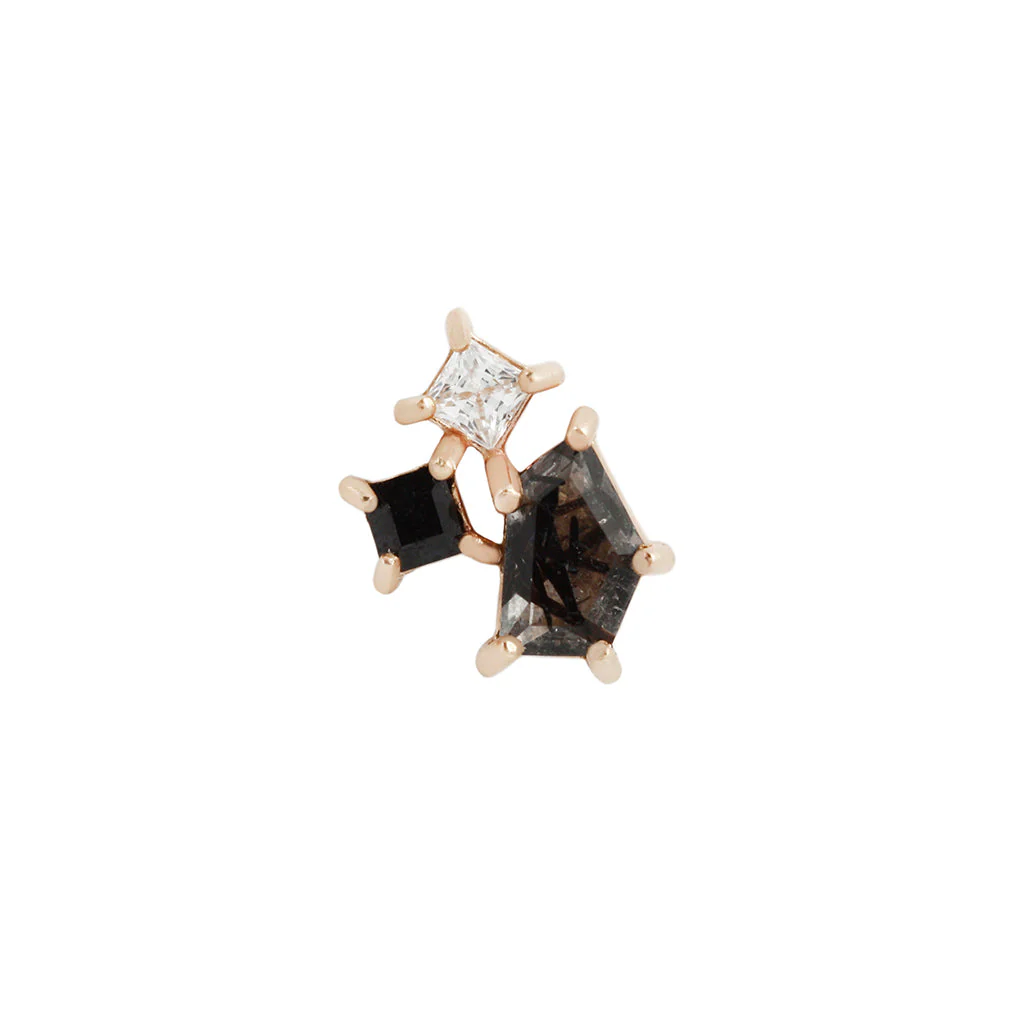Lyra Threadless End with Tourmalinated Quartz + Black Spinel - Image 6