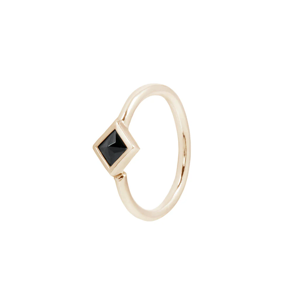 Mae Seam Ring with Reverse Set Black Spinel - Image 5
