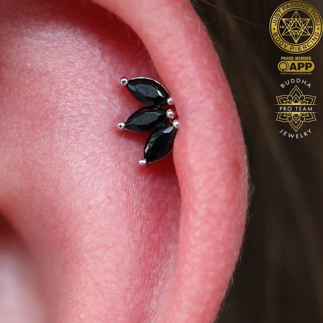Moet Threadless End with Black Spinel - Image 2