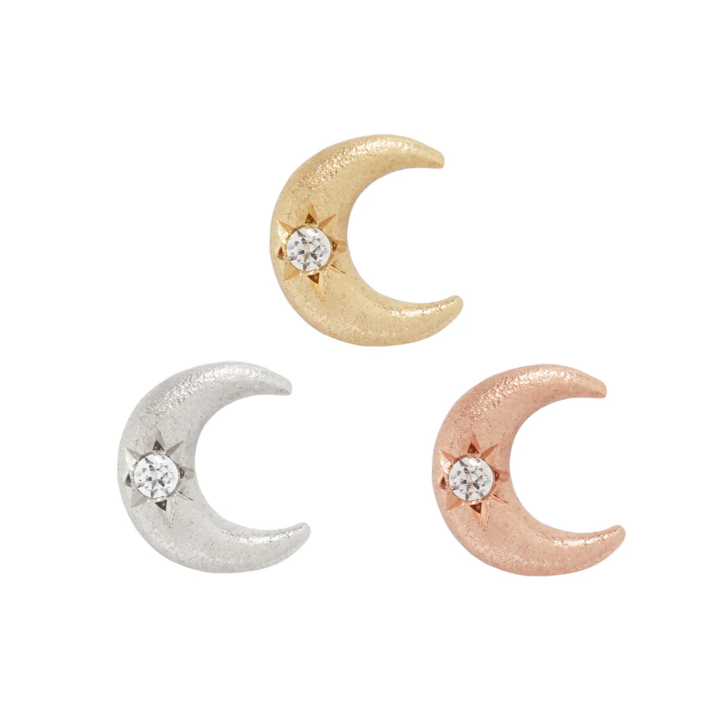 Moonshine Satin Threadless End with CZ