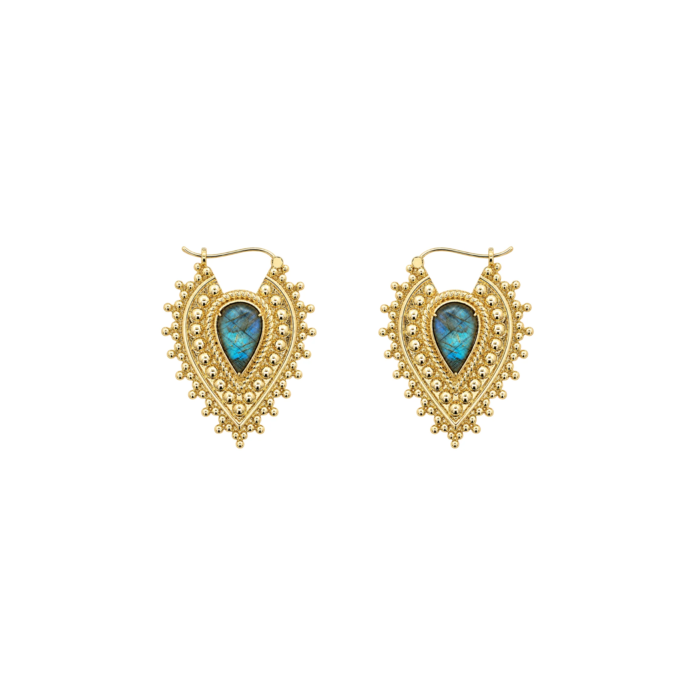 Nostalgia Gold Plated Earrings with Labradorite
