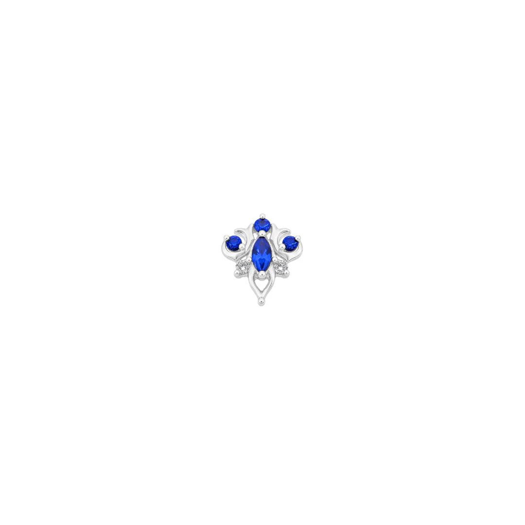 Oleander Threadless End with Blue Sapphire (Lab Grown) - Image 4