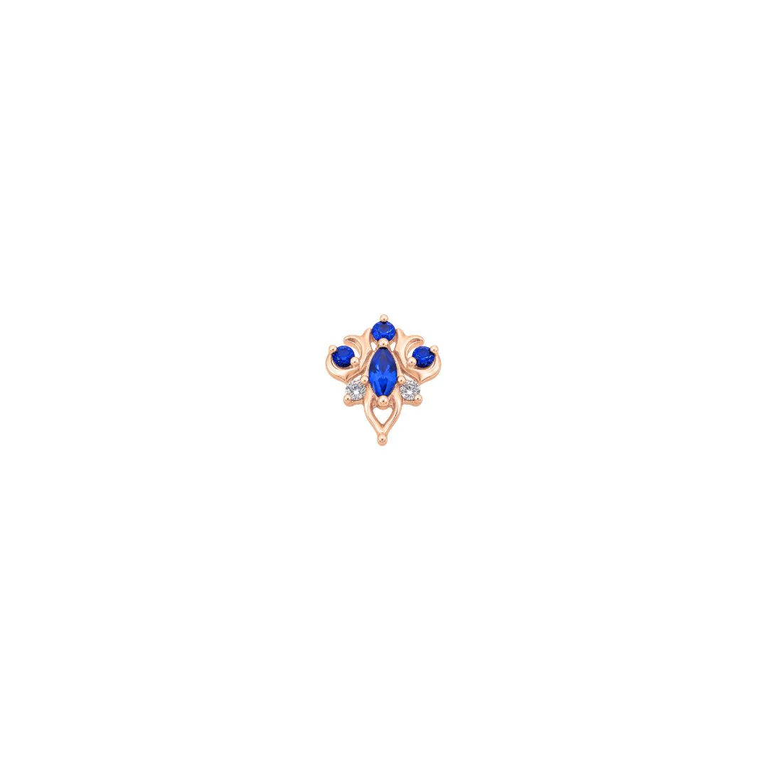 Oleander Threadless End with Blue Sapphire (Lab Grown) - Image 5