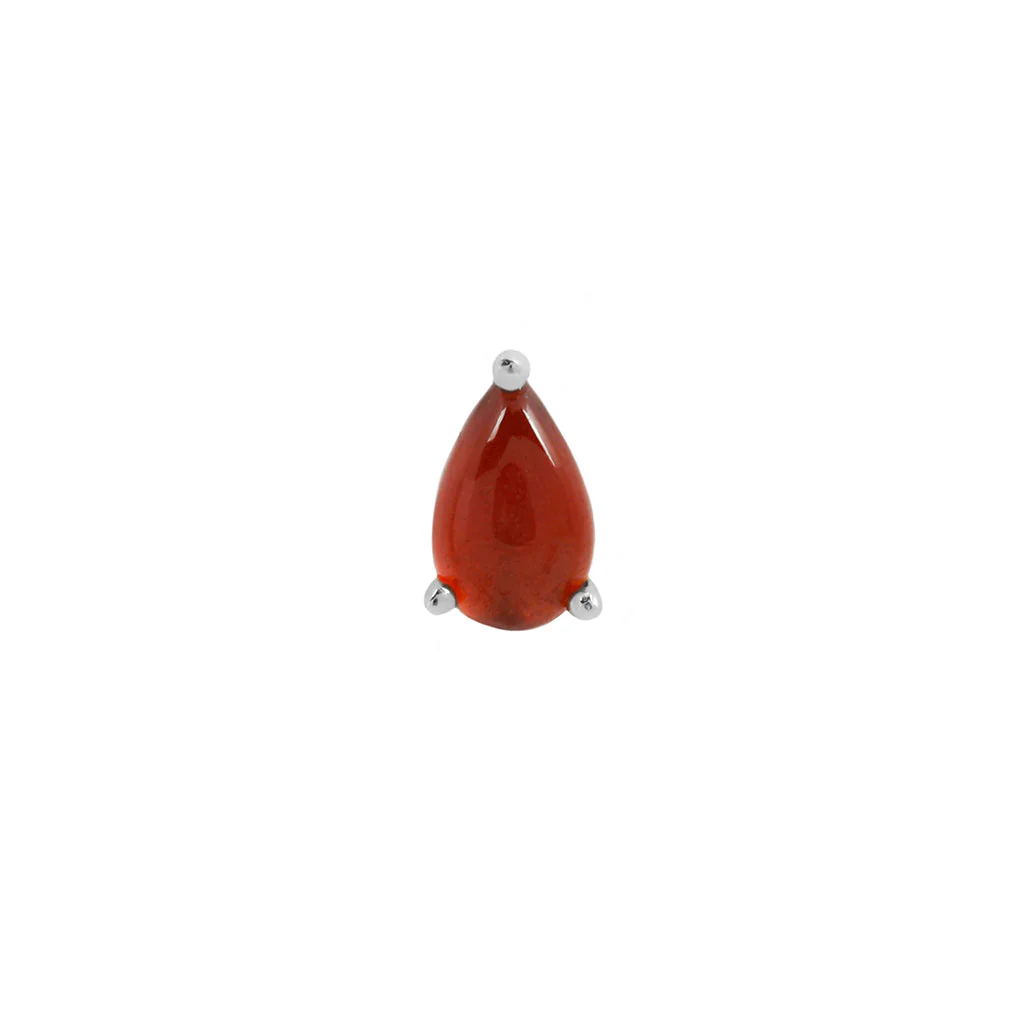Pear Prong Threadless End with Garnet - Image 5
