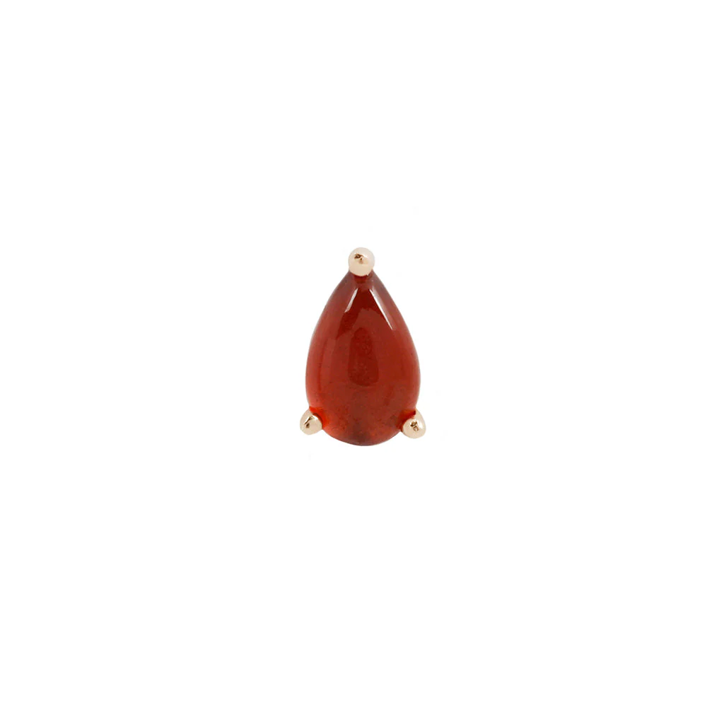Pear Prong Threadless End with Garnet - Image 6