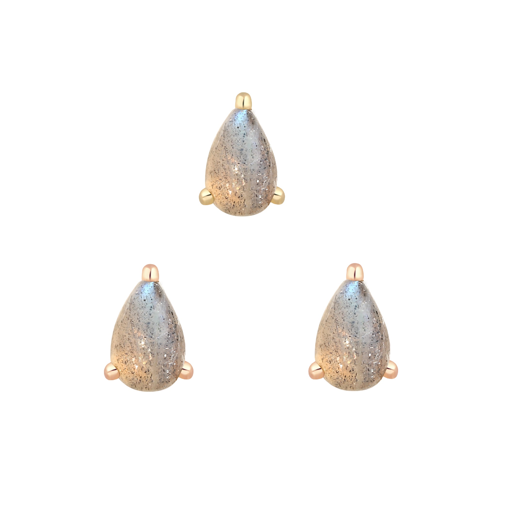 Pear Prong Threadless End with Labradorite