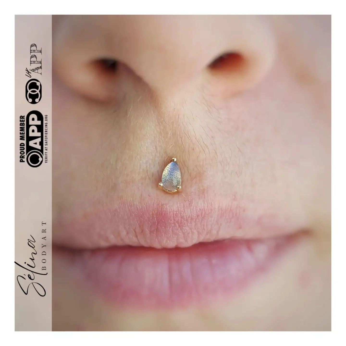 Pear Prong Threadless End with Labradorite - Image 2