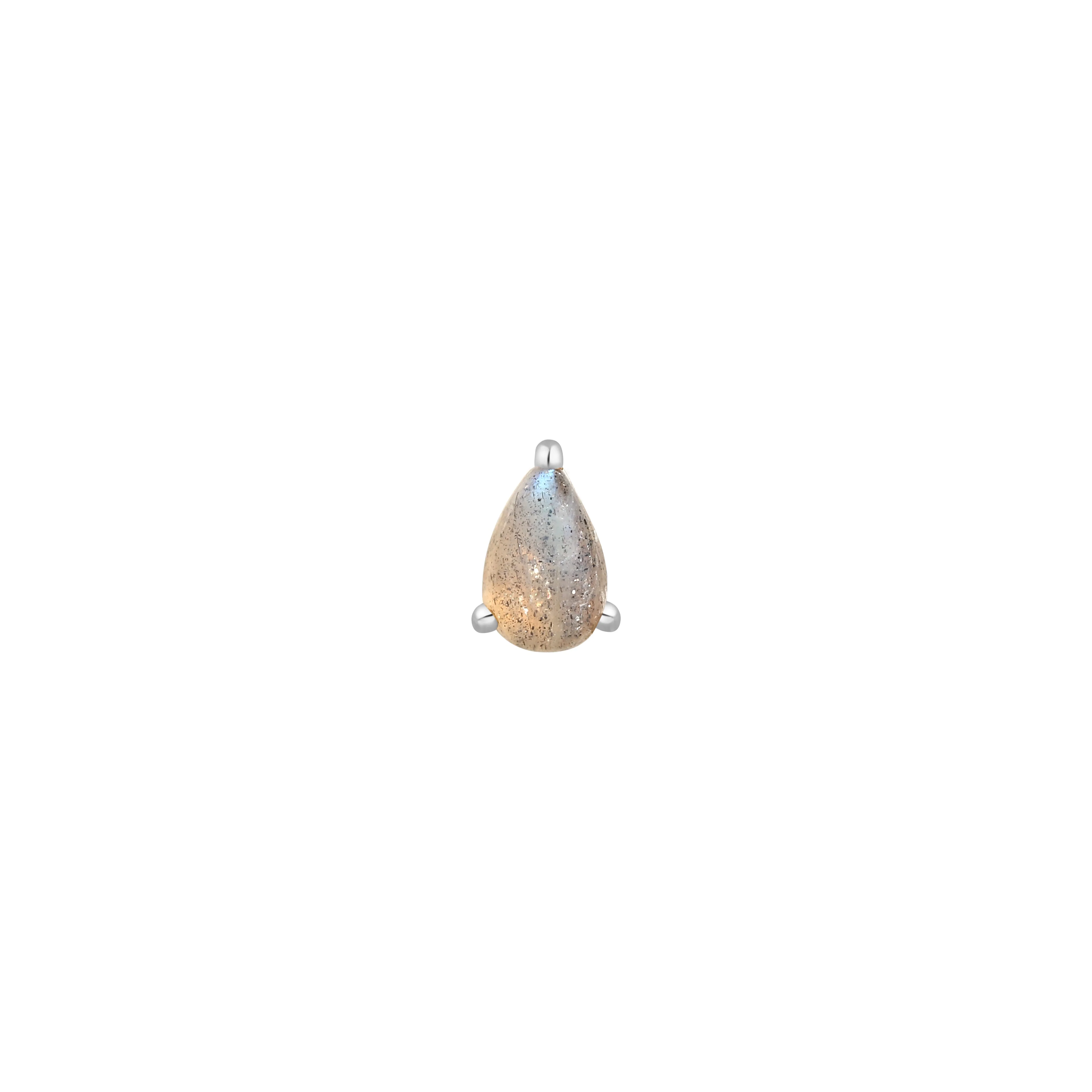 Pear Prong Threadless End with Labradorite - Image 5