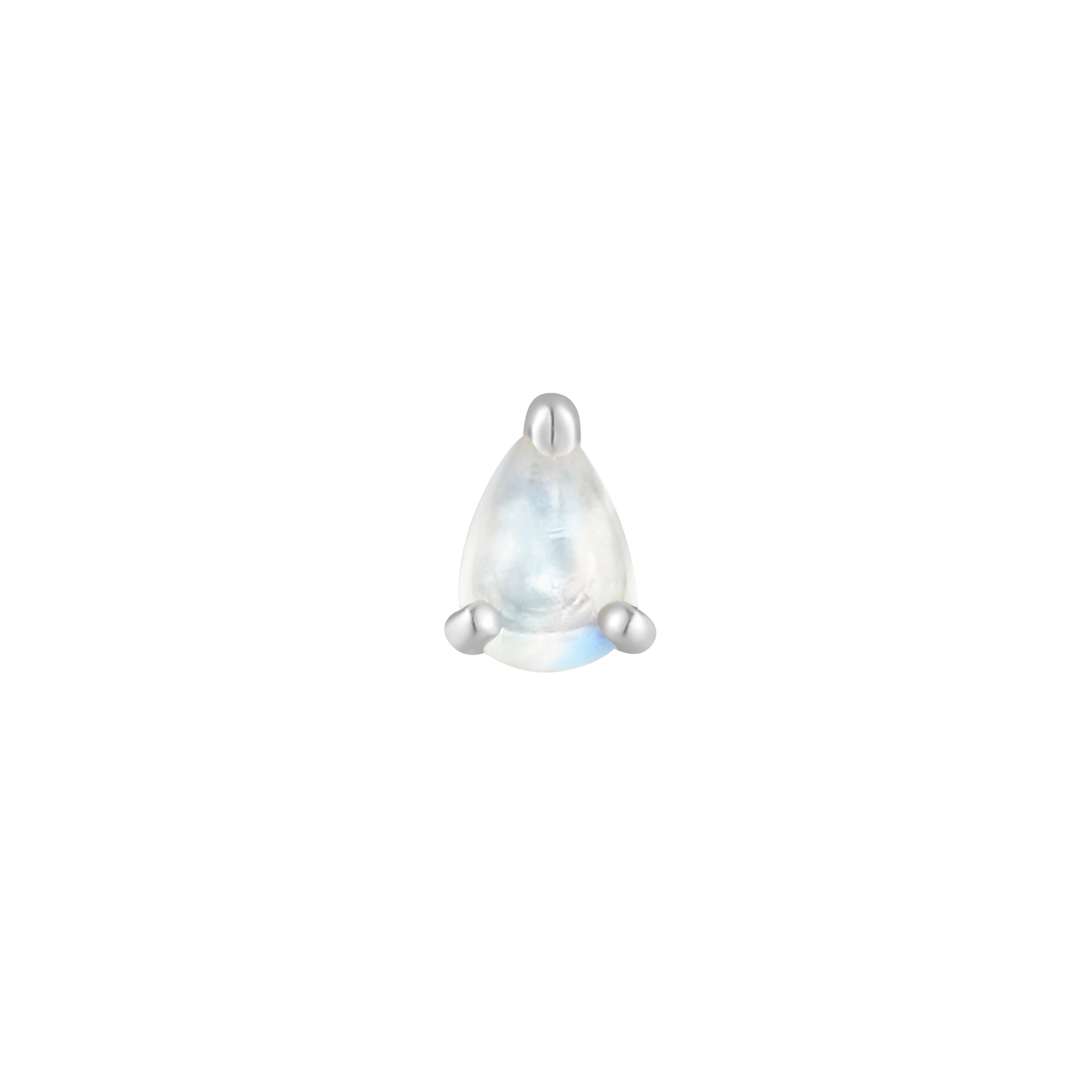 Pear Prong Threadless End with Rainbow Moonstone - Image 4