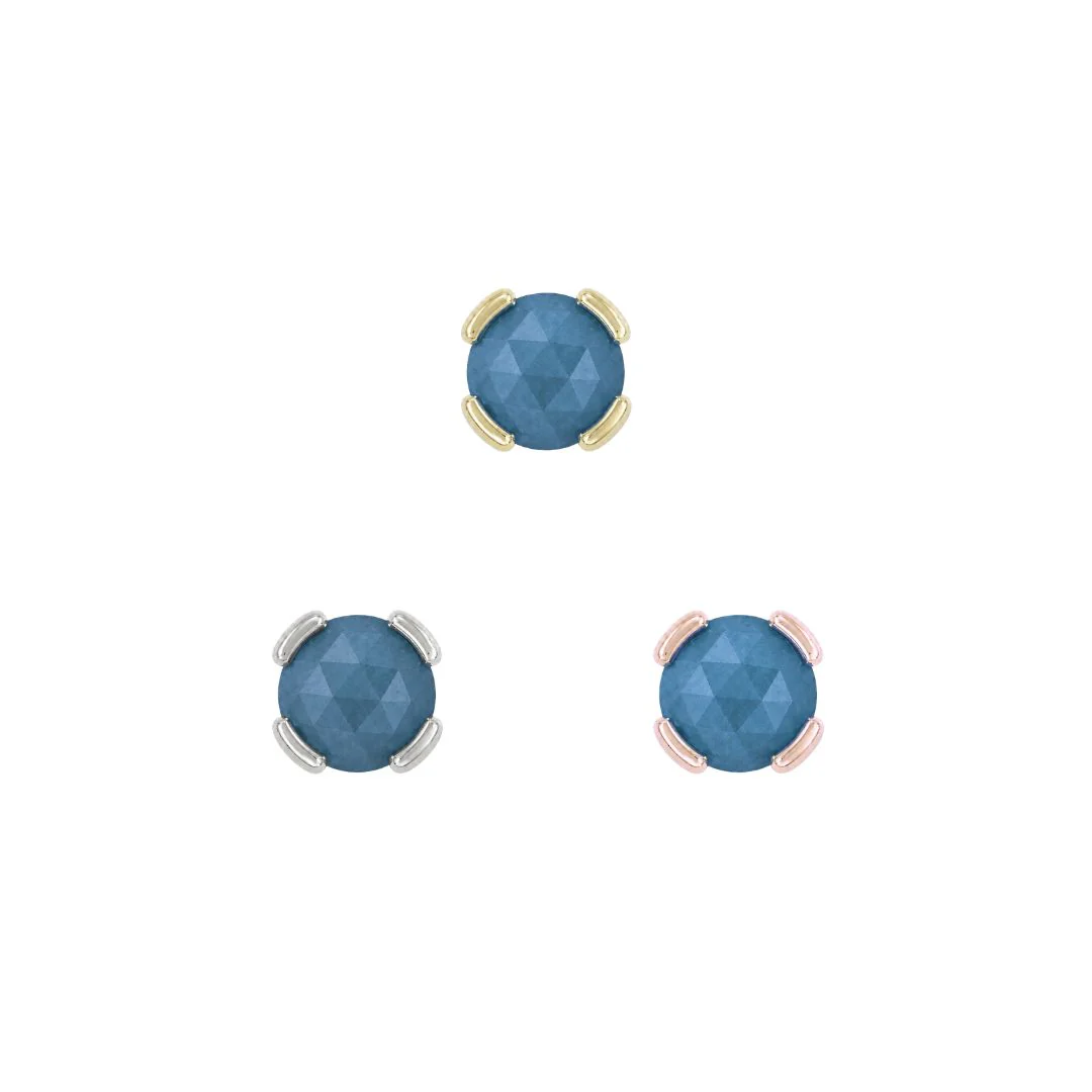 Peekaboo Threadless End with Sandblasted London Blue Topaz