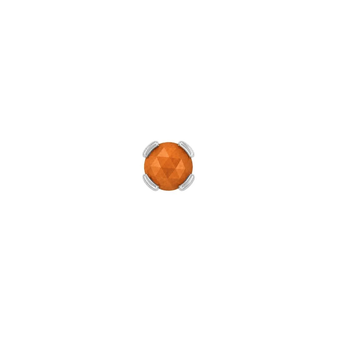 Peekaboo Threadless End with Sandblasted Orange Garnet - Image 5